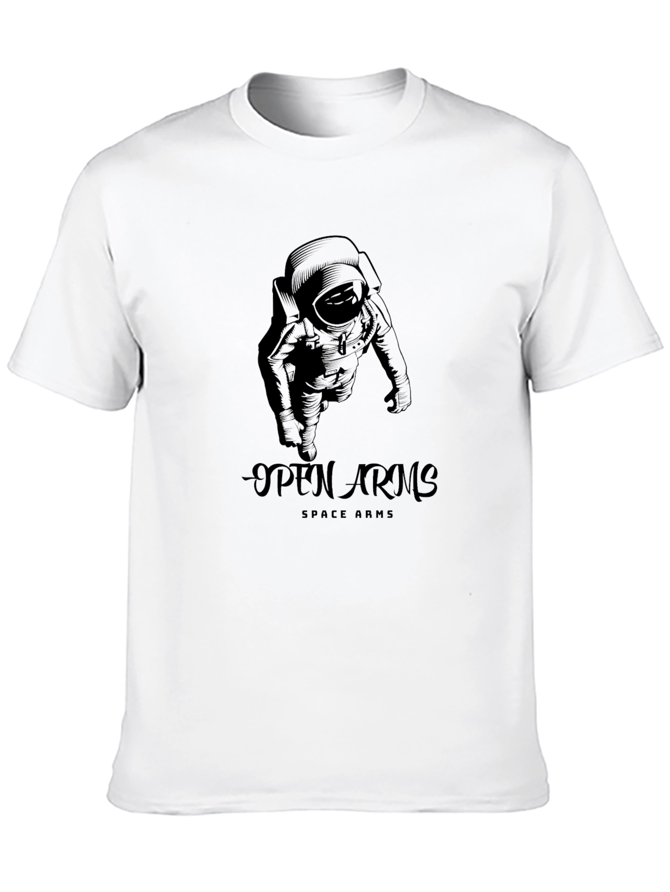 Open Arms Space T-Shirt - Astronaut Design