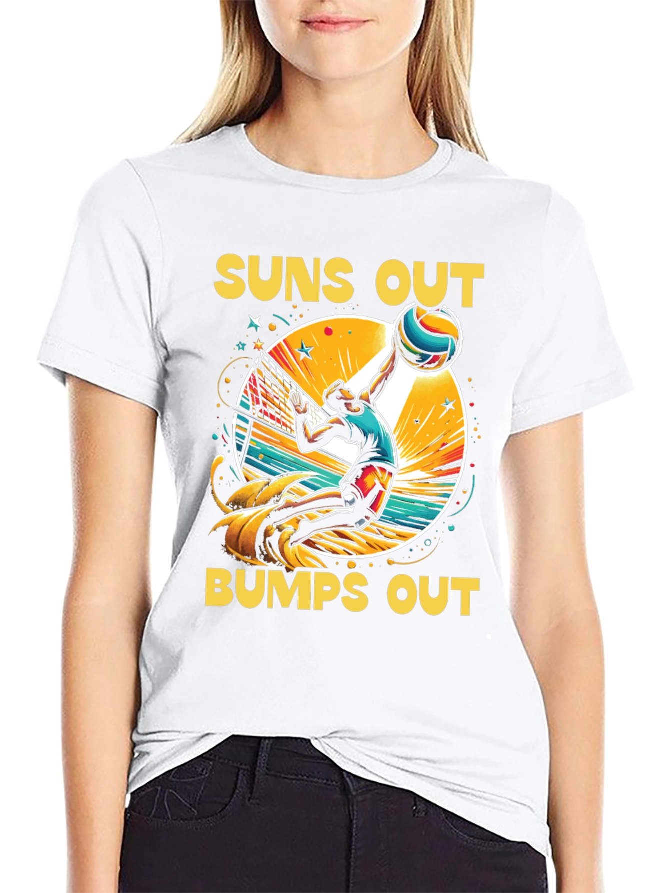 Suns Out Bumps Out Volleyball Graphic Tee