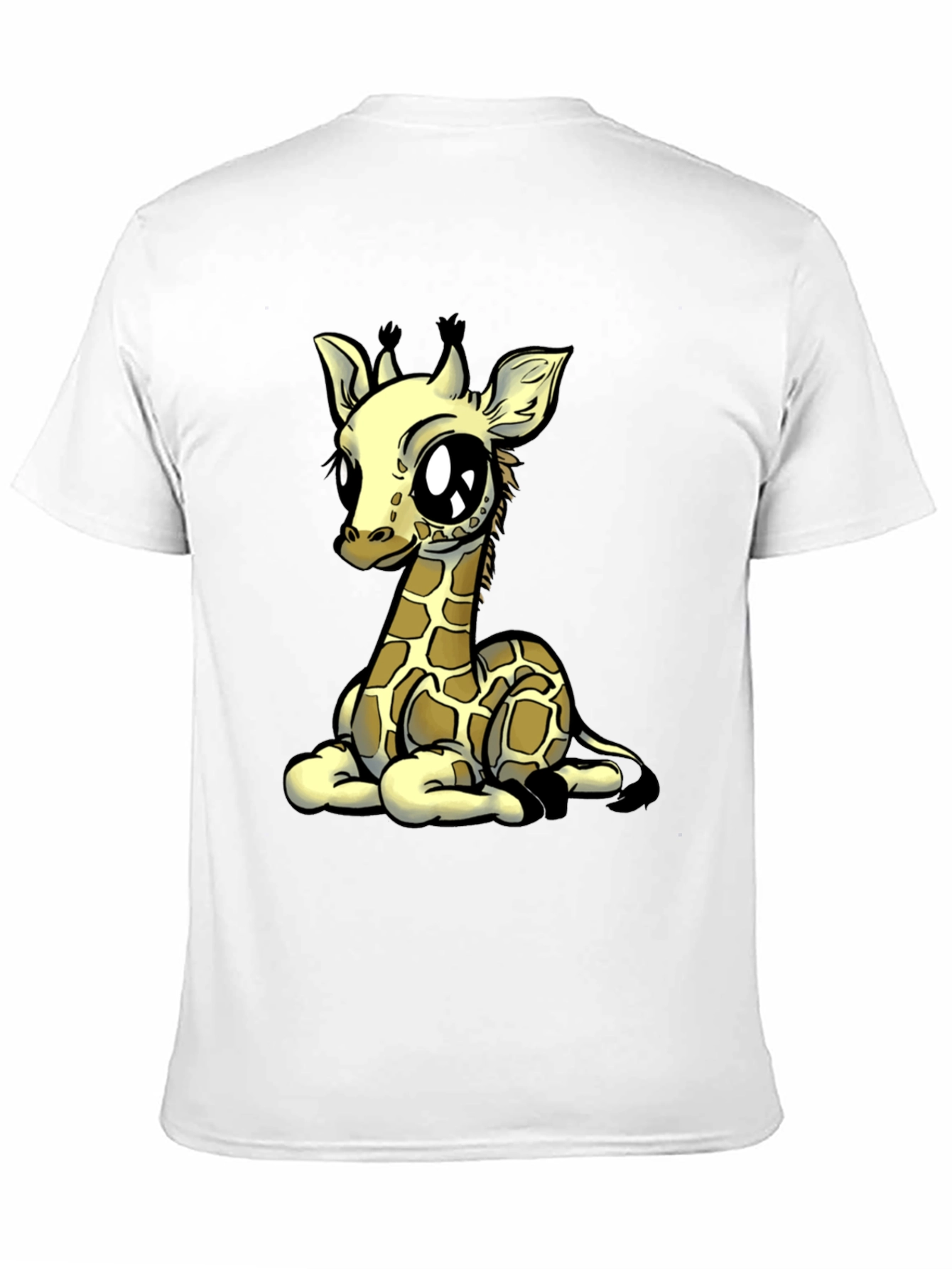 Cute Giraffe Graphic Tee - Black Cotton T-Shirt