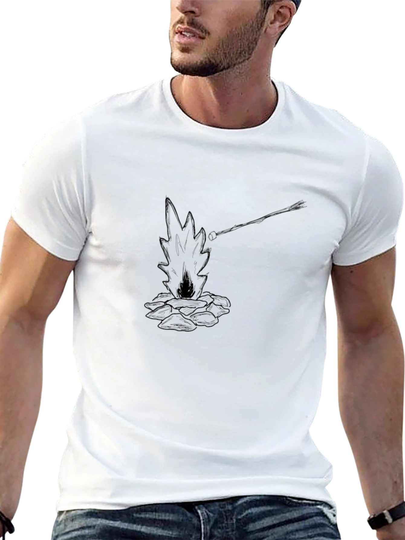 Campfire Graphic Tee - Black Cotton Blend