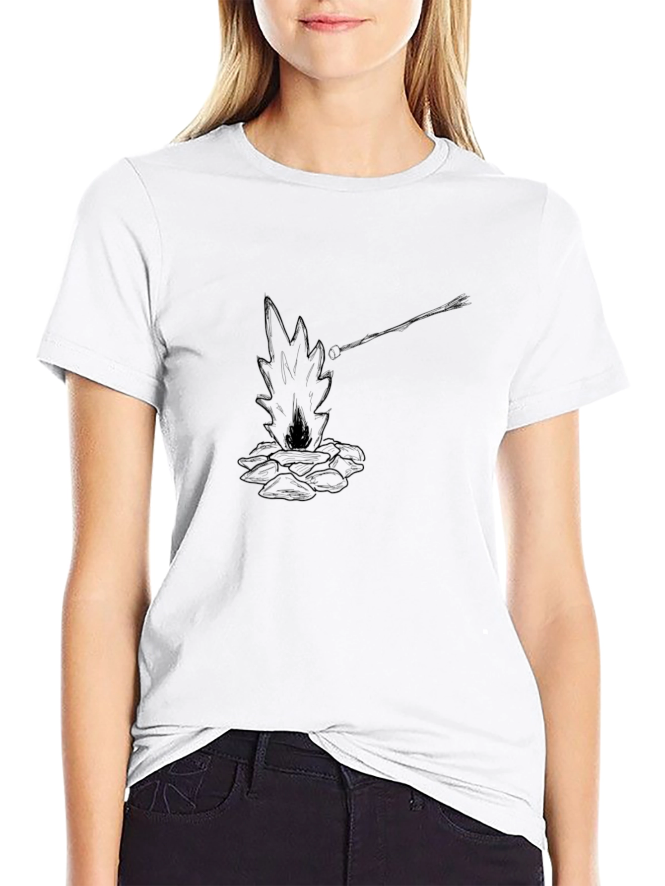 Campfire Graphic Tee - Black Cotton Blend