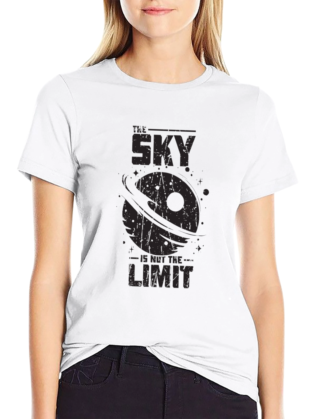 The Sky is Not the Limit Black Graphic Tee