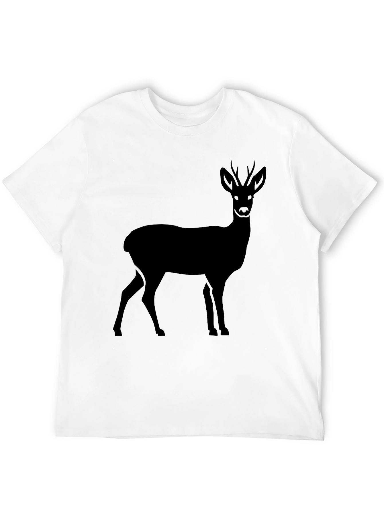 Mens Black Deer Silhouette Graphic T-Shirt