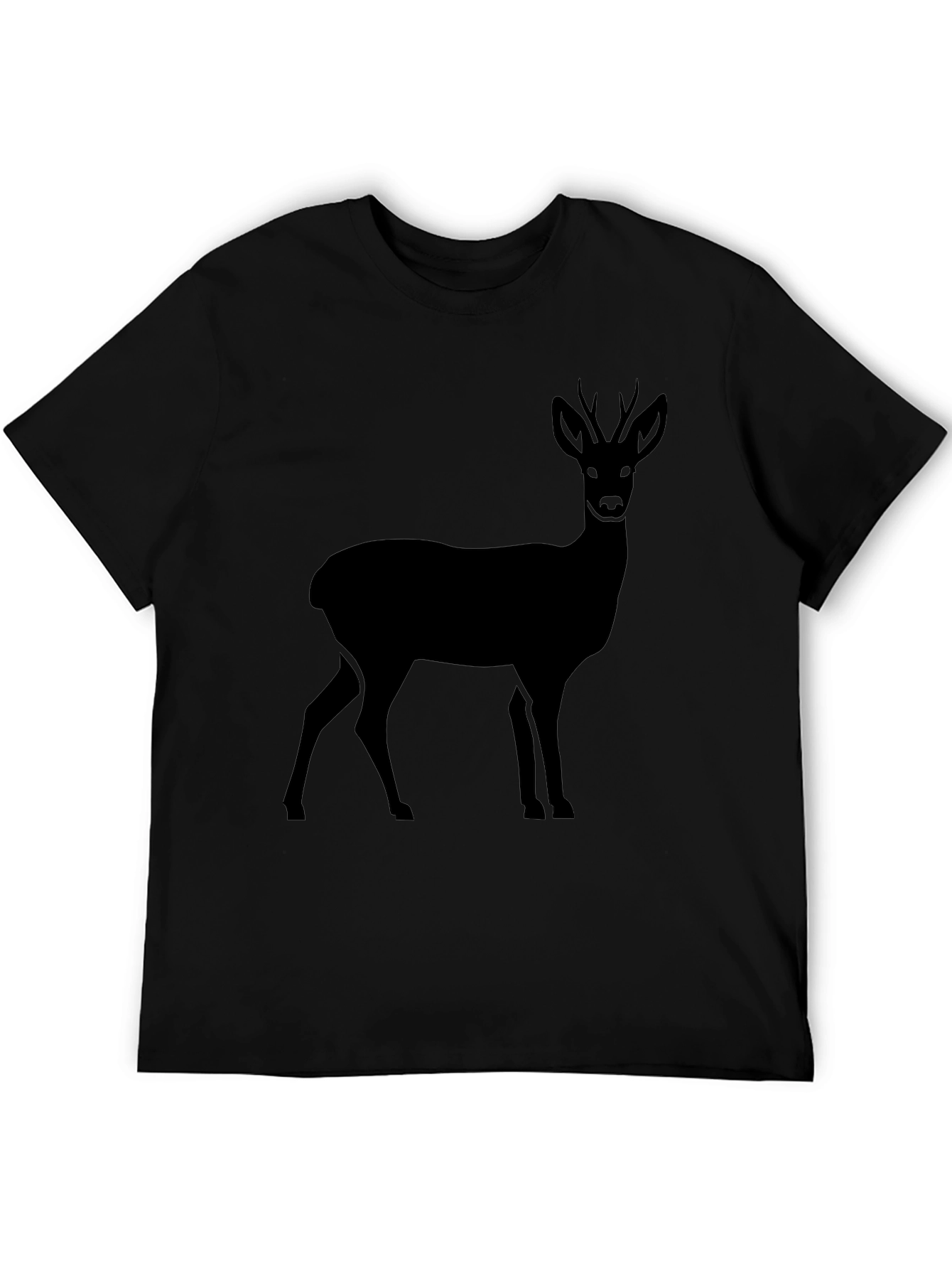 Mens Black Deer Silhouette Graphic T-Shirt
