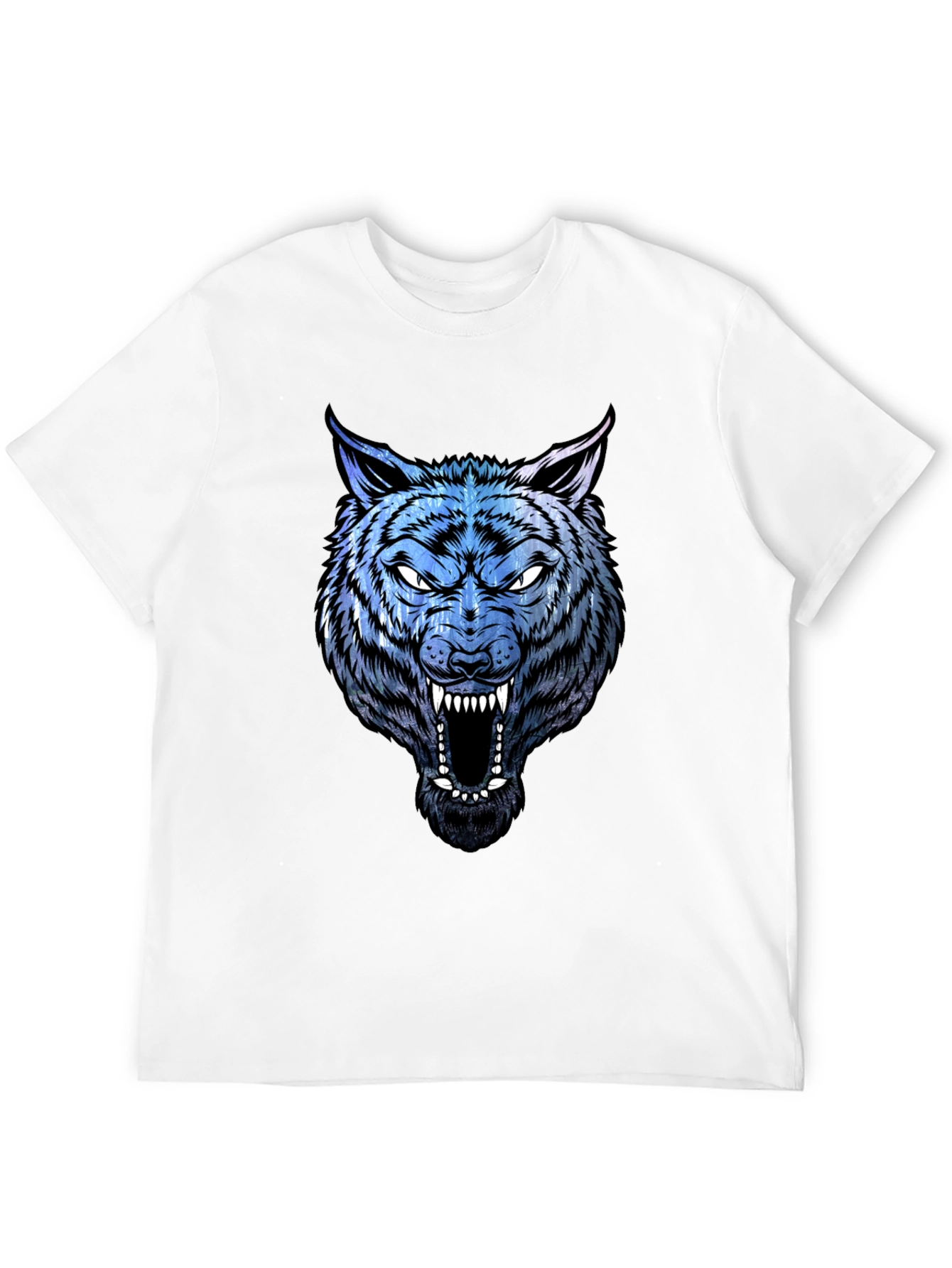 Mens Wolf Graphic Print Black T-Shirt