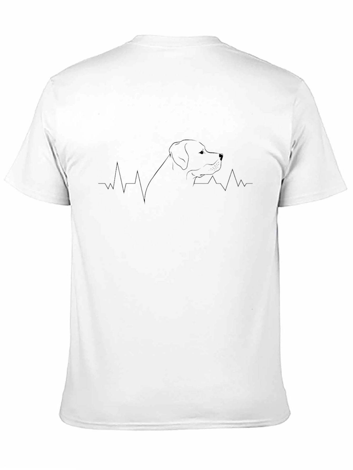 Dog Heartbeat T-Shirt - Black Crew Neck