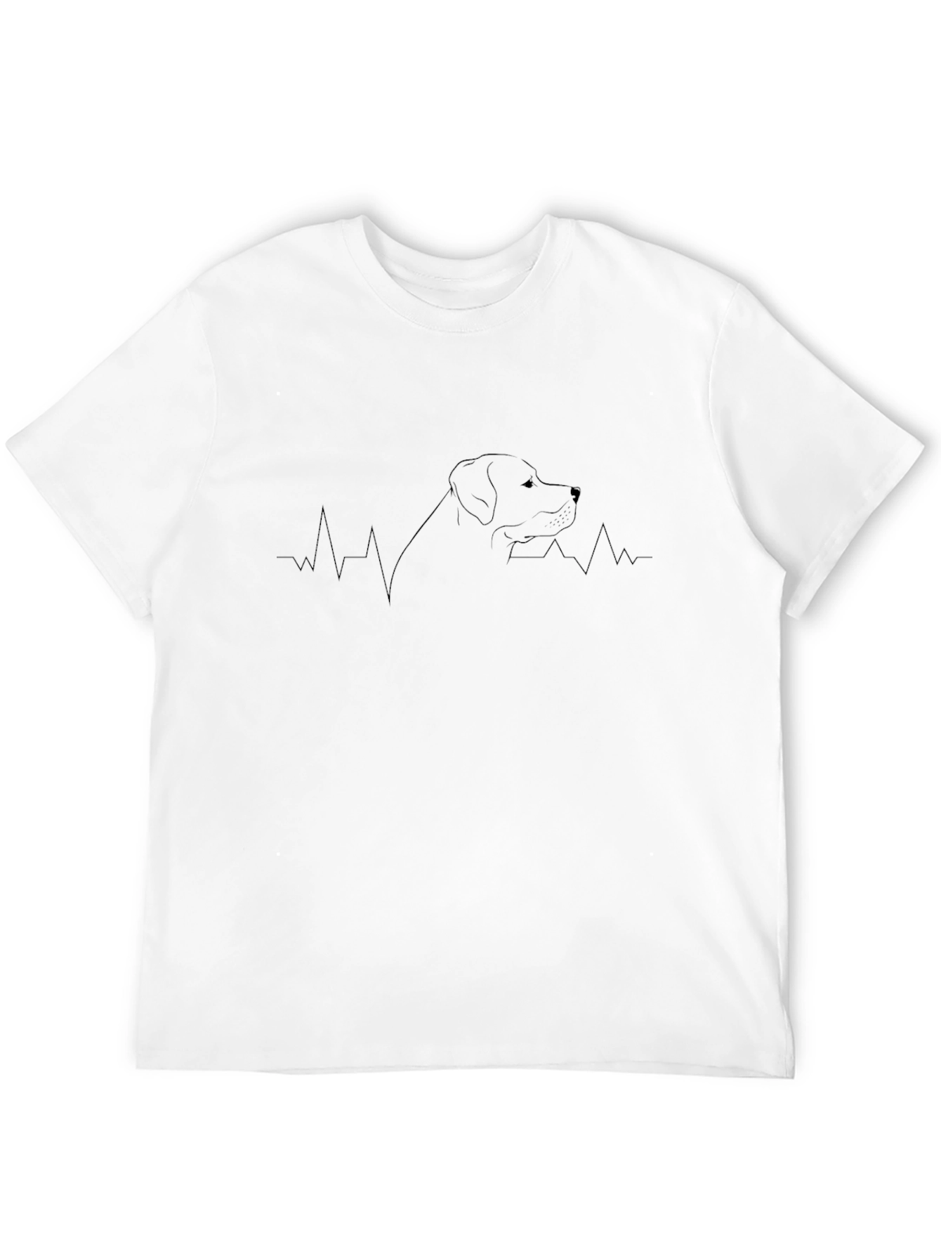 Dog Heartbeat T-Shirt - Black Crew Neck