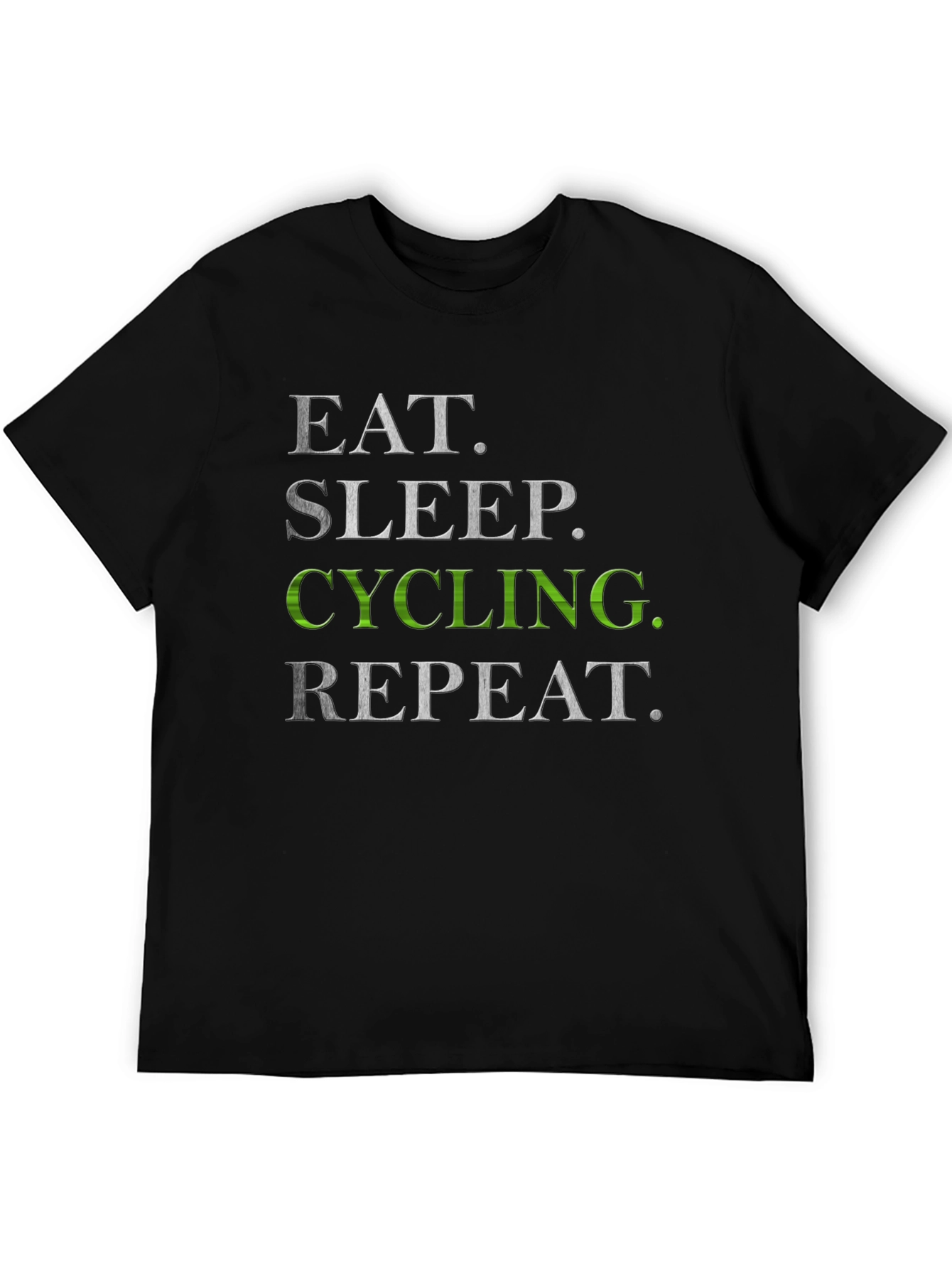 Eat Sleep Cycling Repeat T-Shirt - Black Graphic Tee