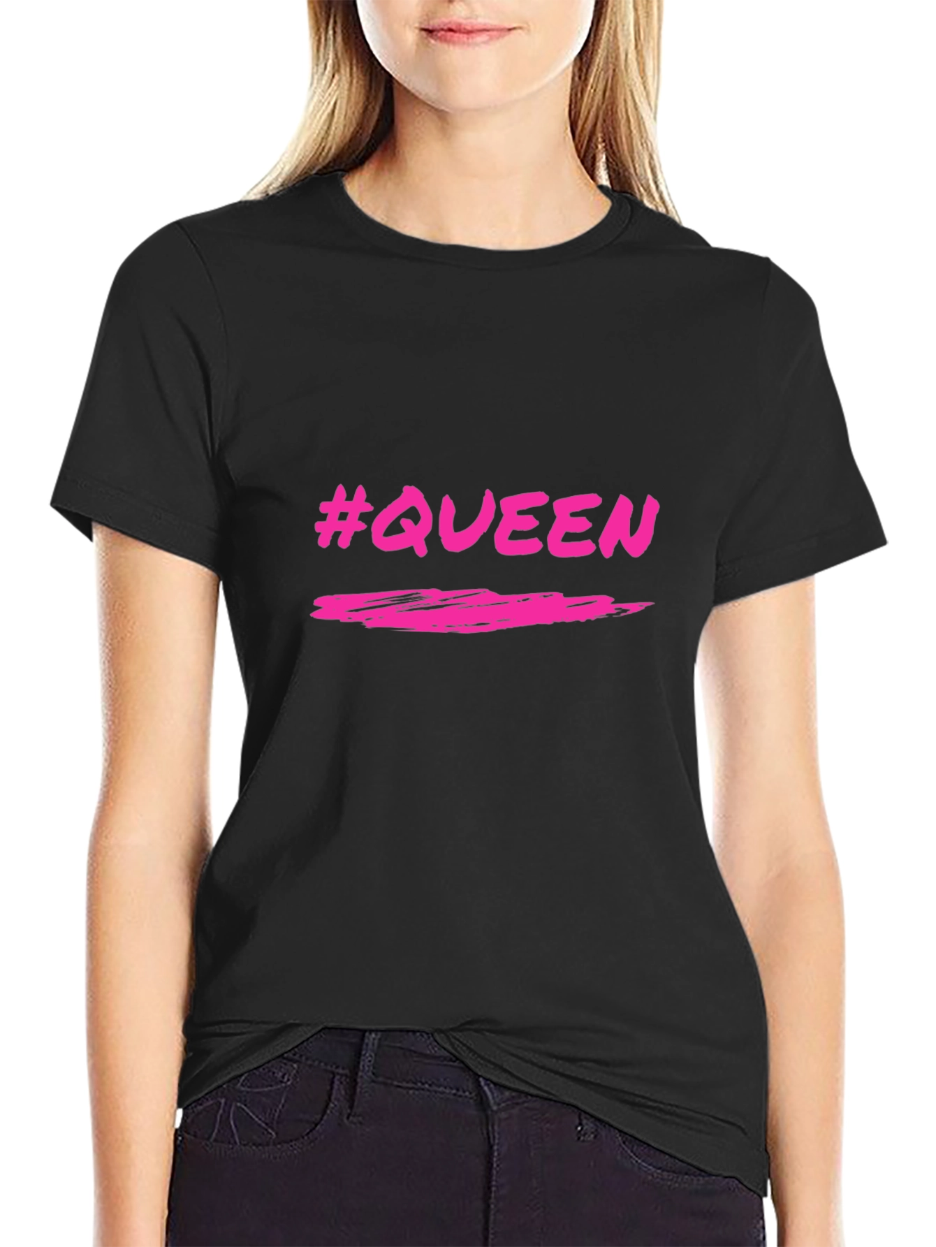 #Queen Black Graphic Tee - Stylish & Trendy