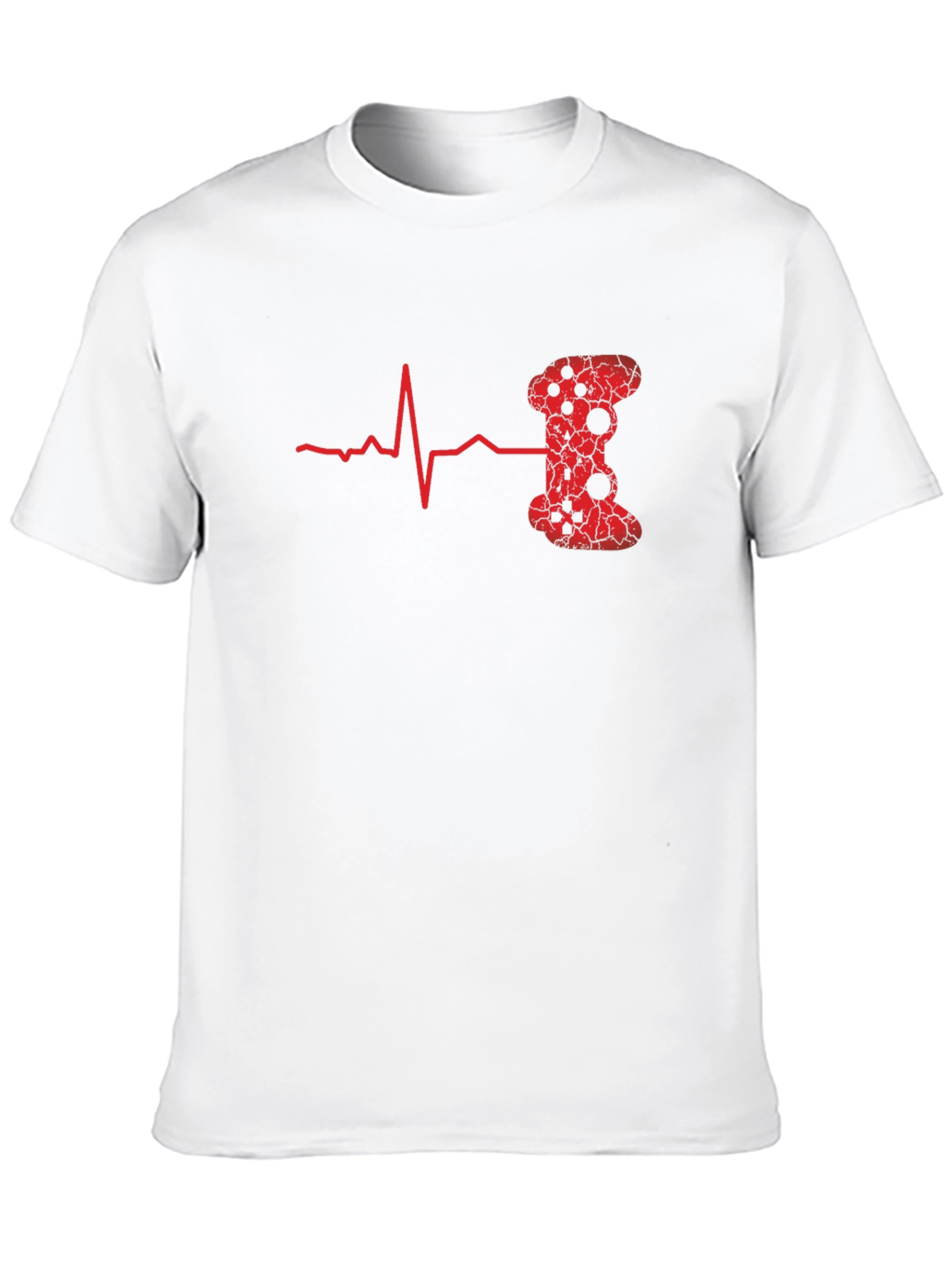 Gamer Heartbeat T-Shirt - Red Gaming Controller Design