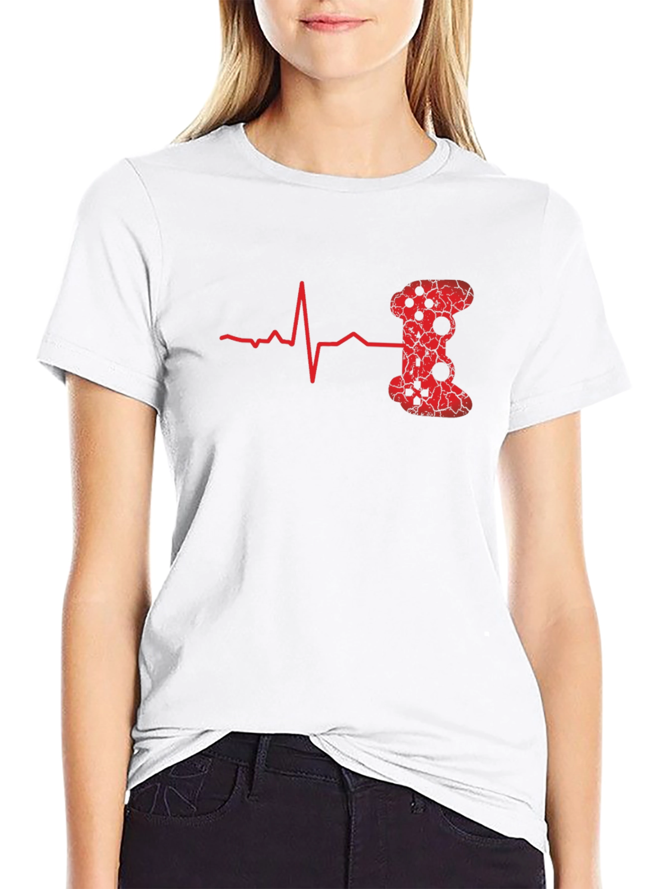 Gamer Heartbeat T-Shirt - Red Gaming Controller Design