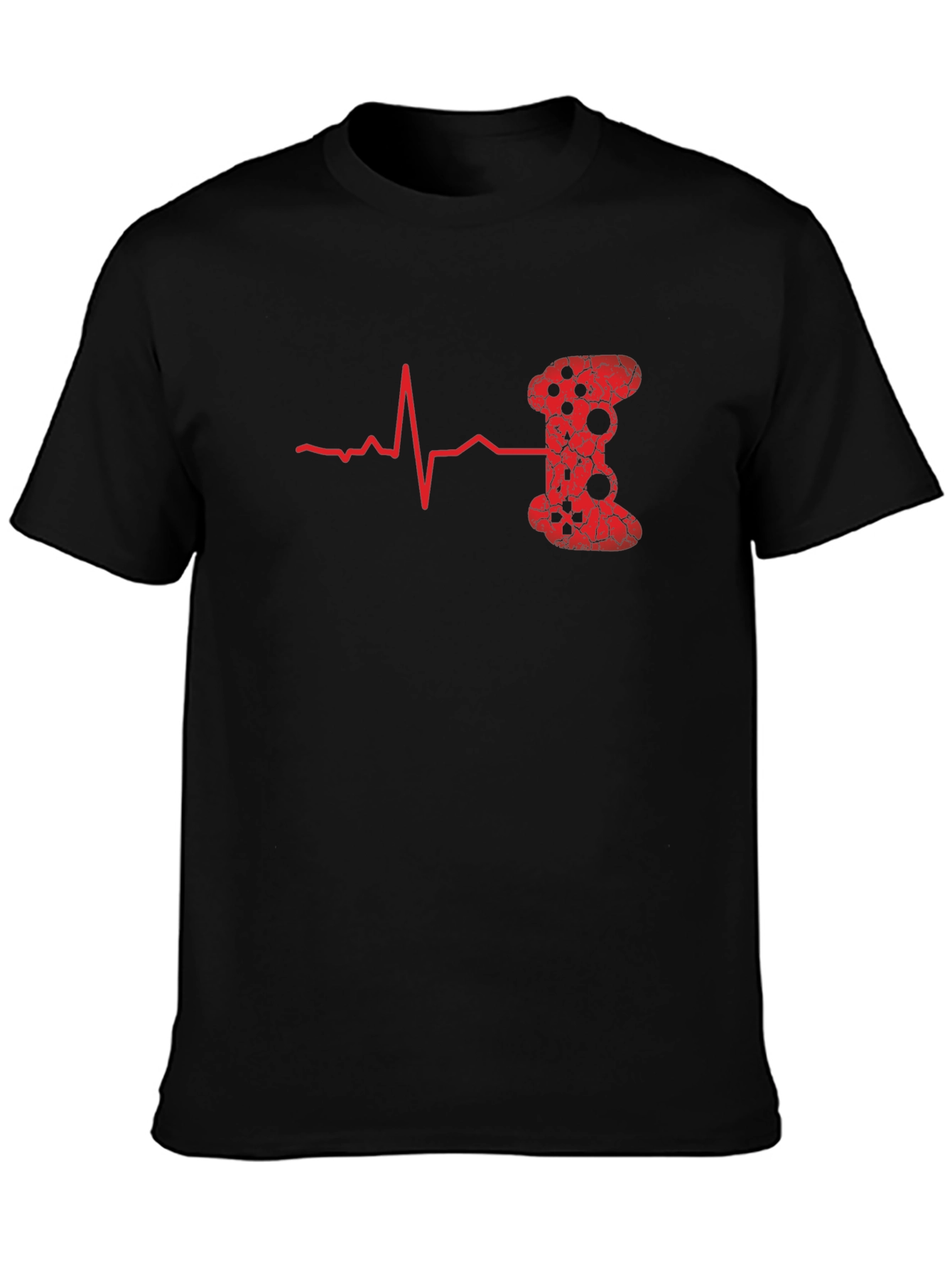 Gamer Heartbeat T-Shirt - Red Gaming Controller Design