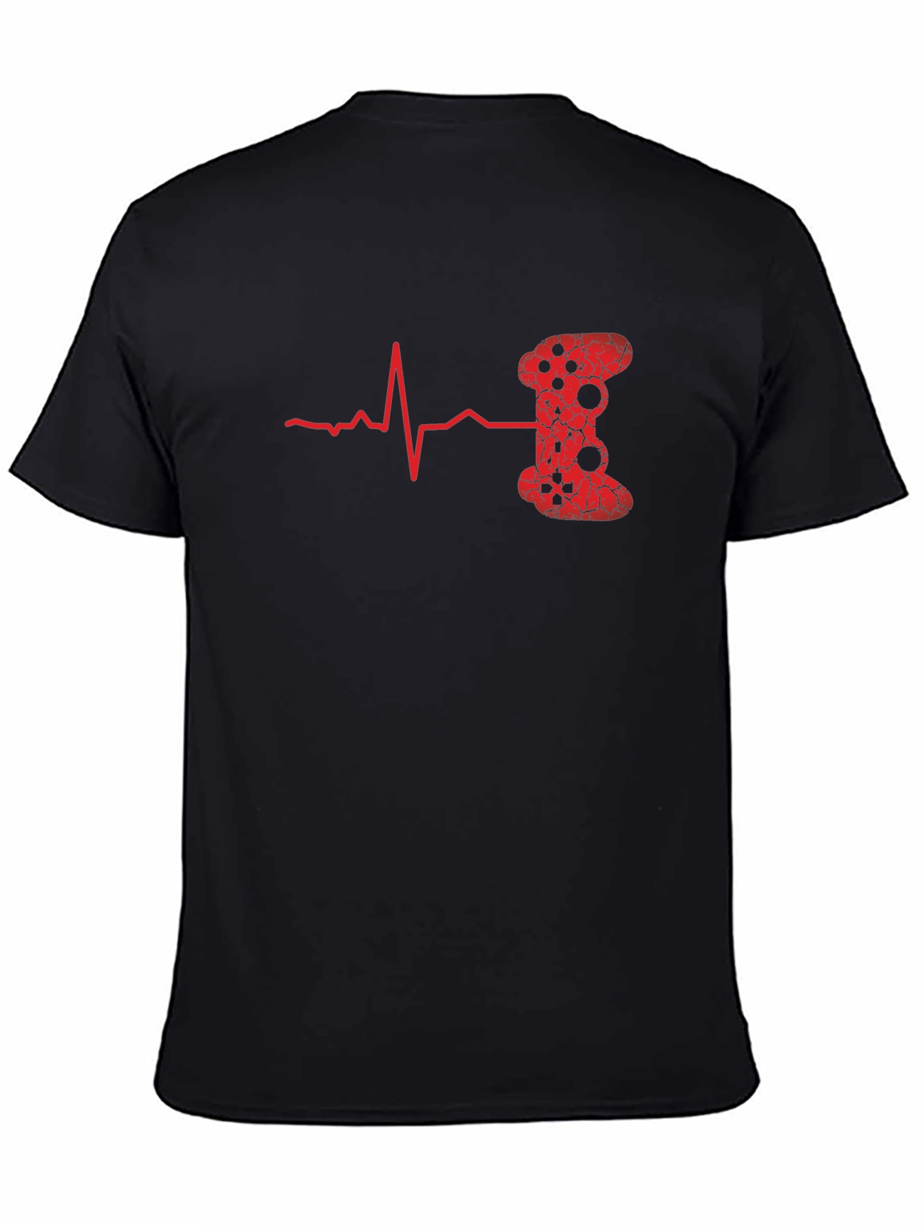 Gamer Heartbeat T-Shirt - Red Gaming Controller Design