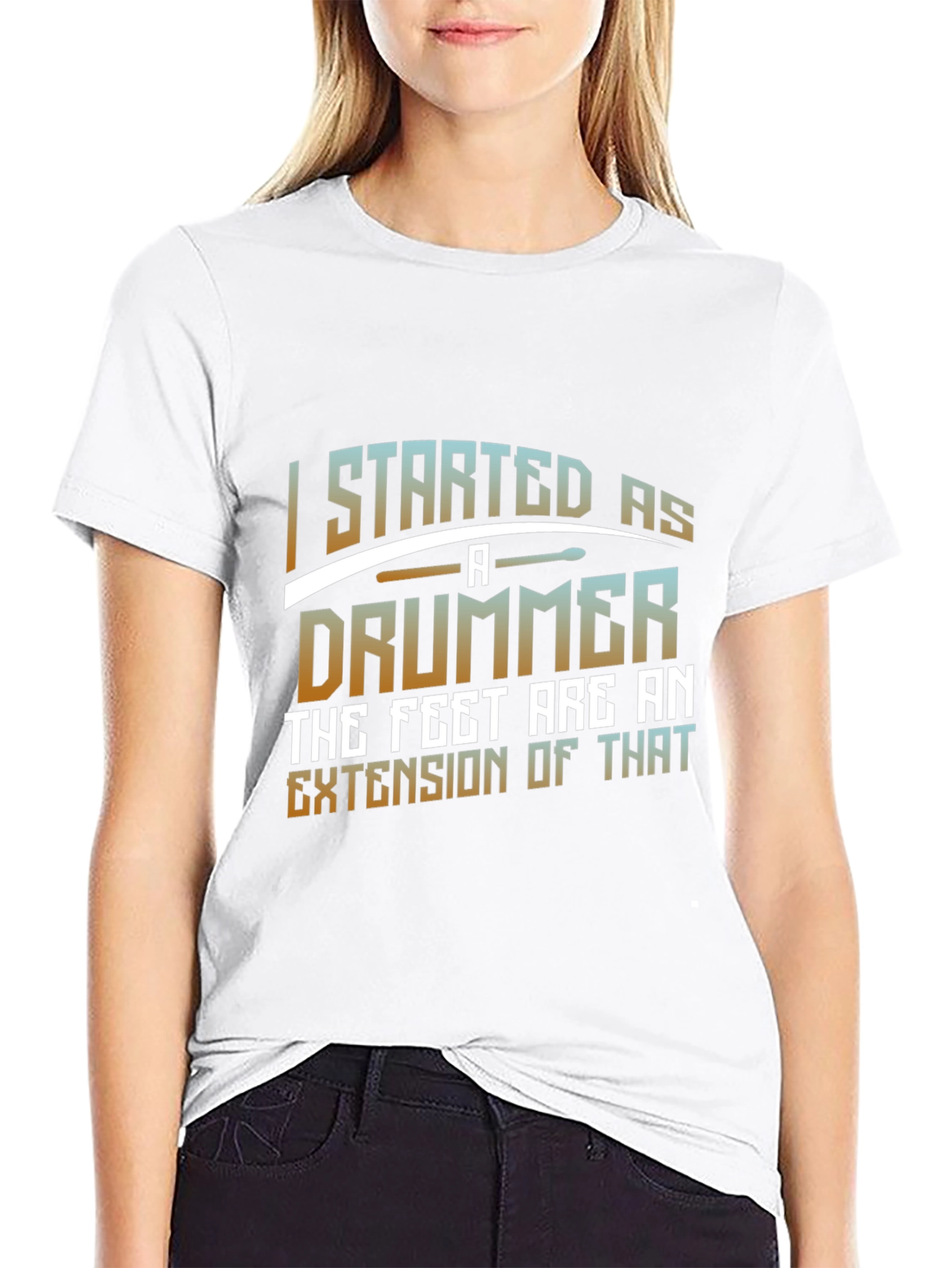 I Started As A Drummer Graphic Tee