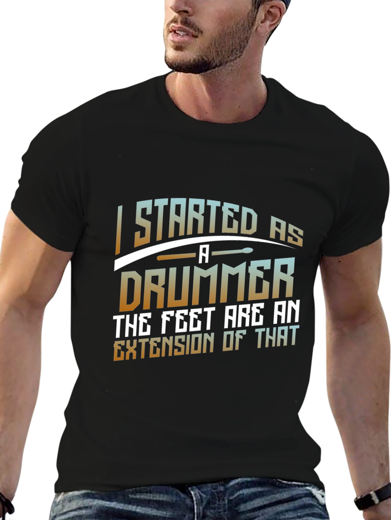 I Started As A Drummer Graphic Tee
