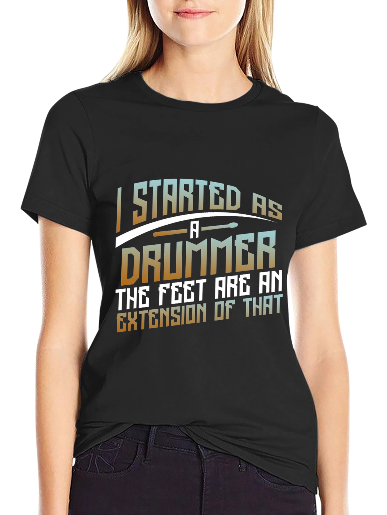 I Started As A Drummer Graphic Tee