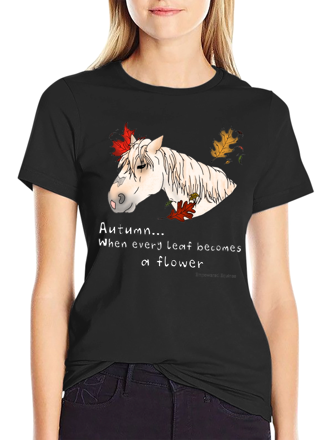 Autumn Horse T-Shirt - Every Leaf a Flower
