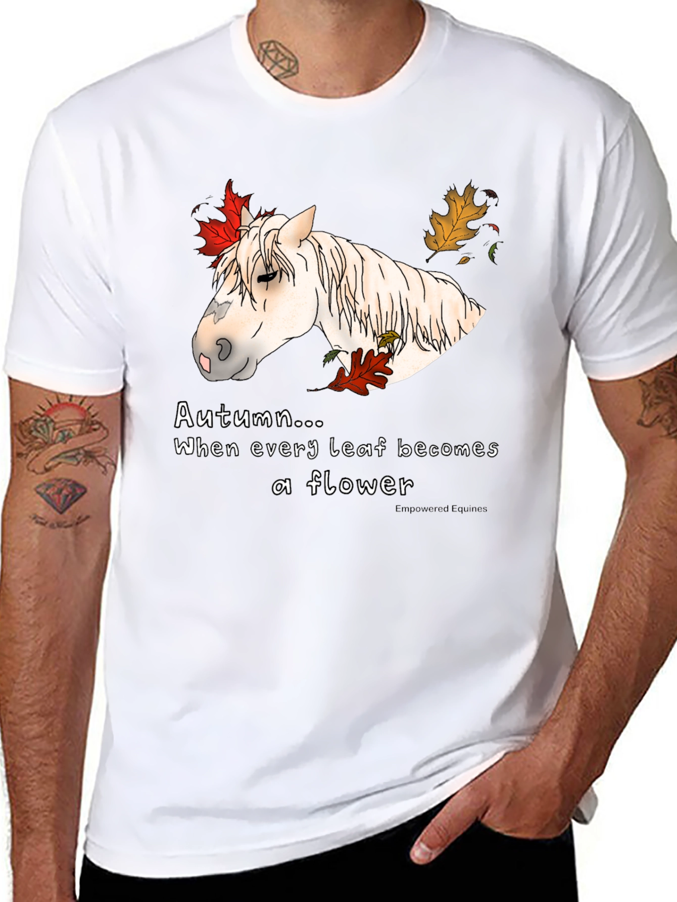 Autumn Horse T-Shirt - Every Leaf a Flower