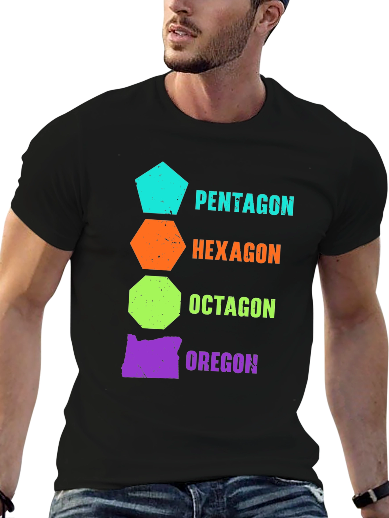 Oregon Geometric Shapes T-Shirt Funny