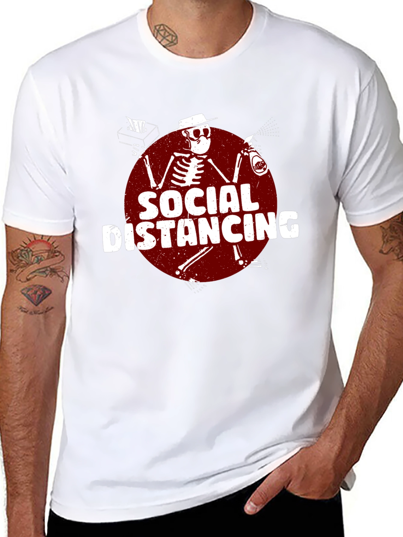 Social Distancing Skeleton T-Shirt