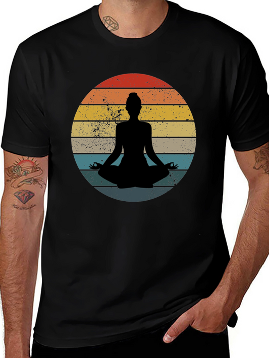 Yoga Silhouette Retro Sunset T-Shirt