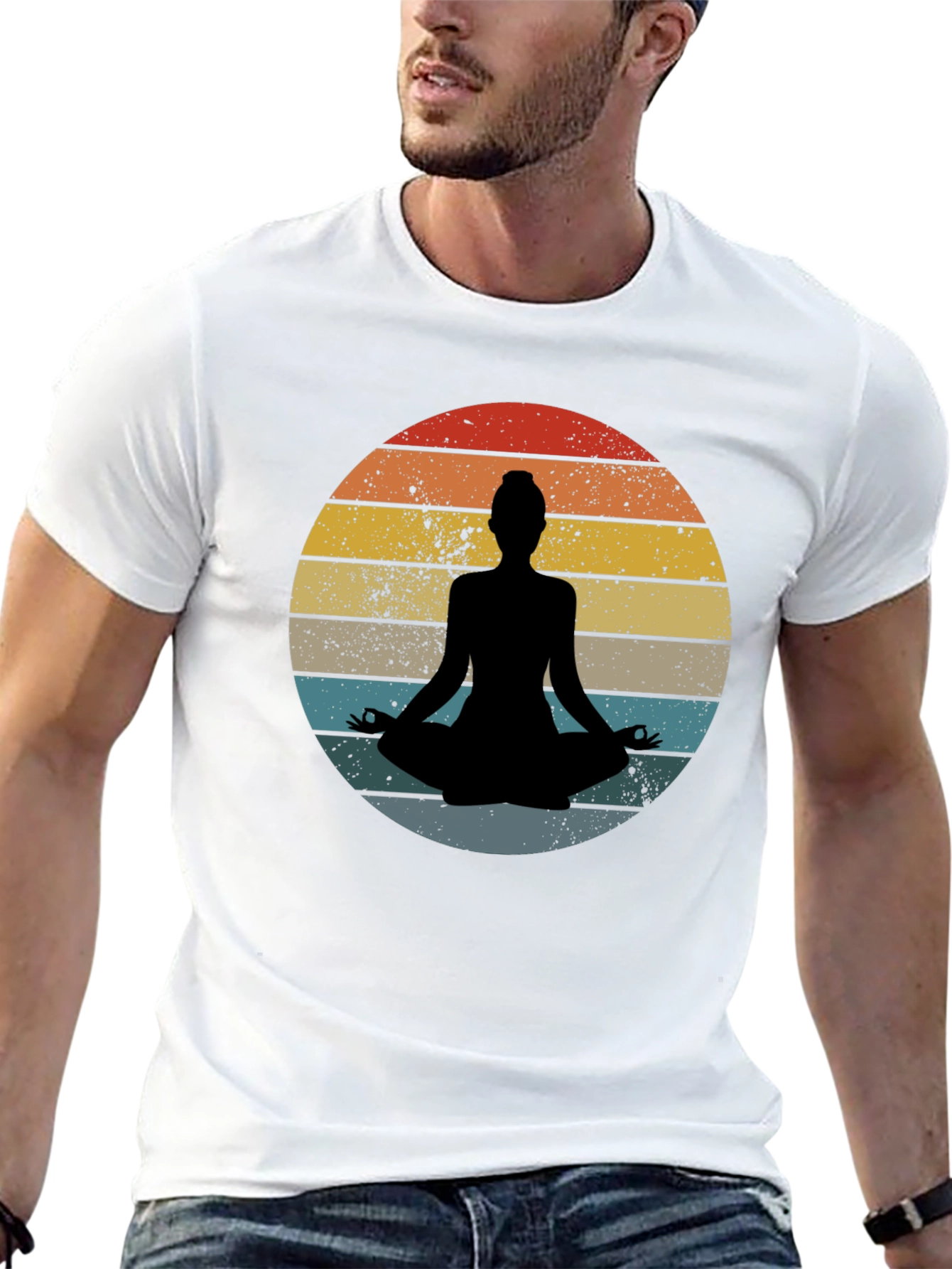 Yoga Silhouette Retro Sunset T-Shirt