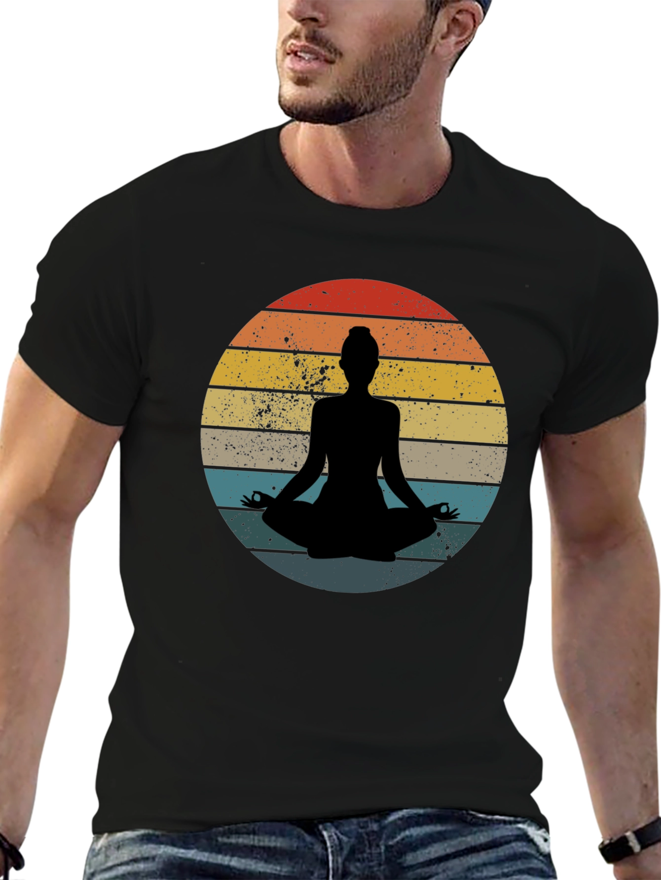 Yoga Silhouette Retro Sunset T-Shirt