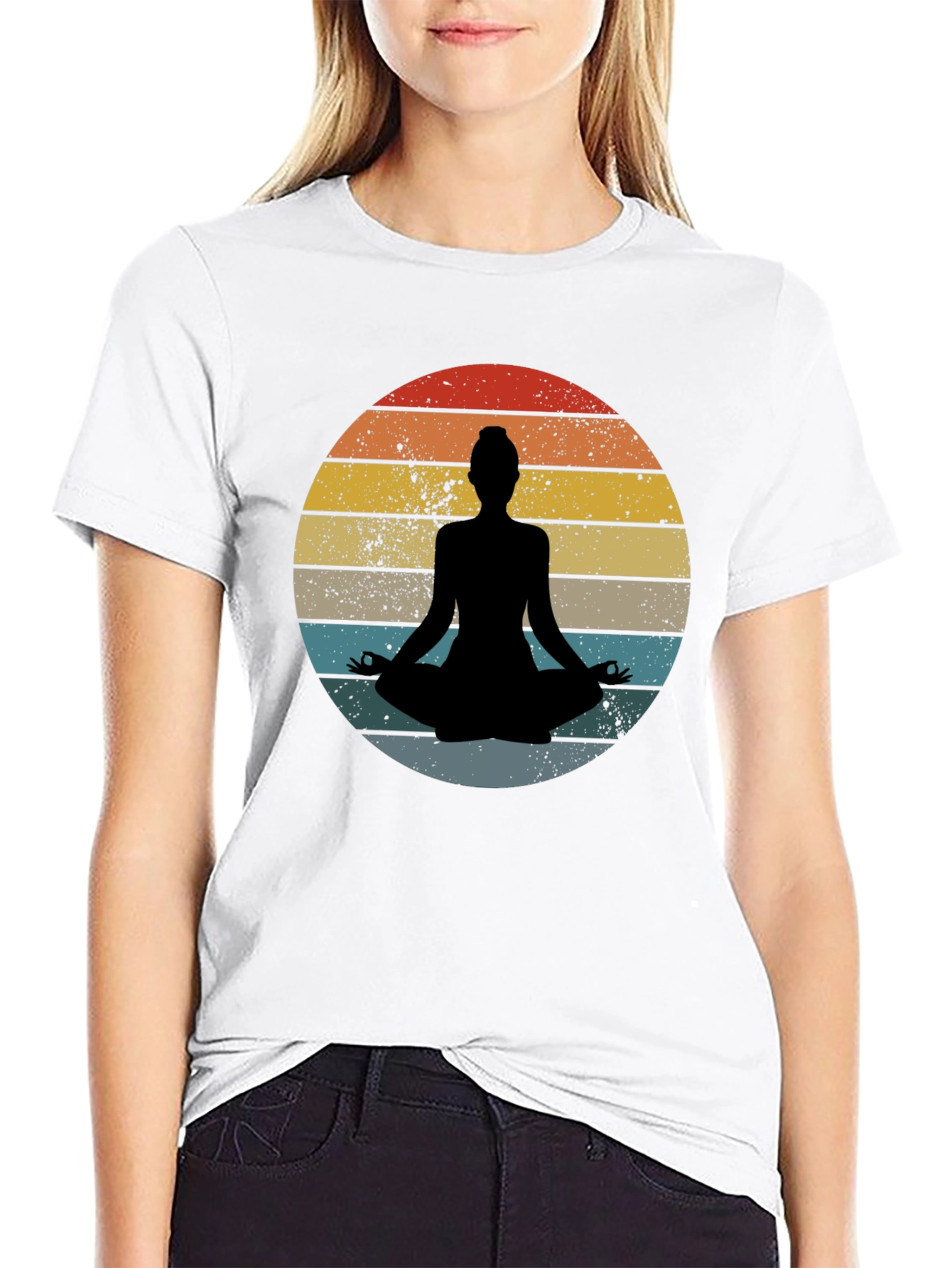Yoga Silhouette Retro Sunset T-Shirt