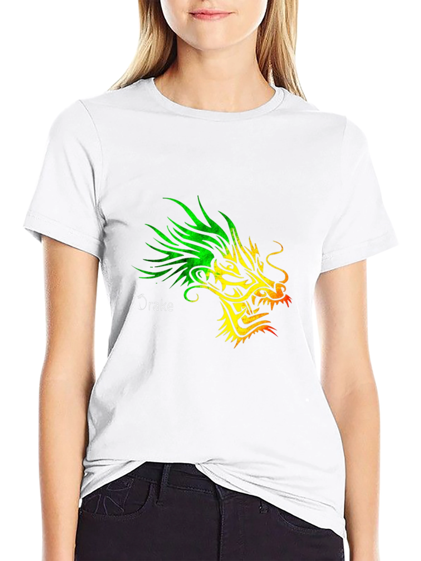Dragon Graphic Print Crew Neck T-Shirt - Mens