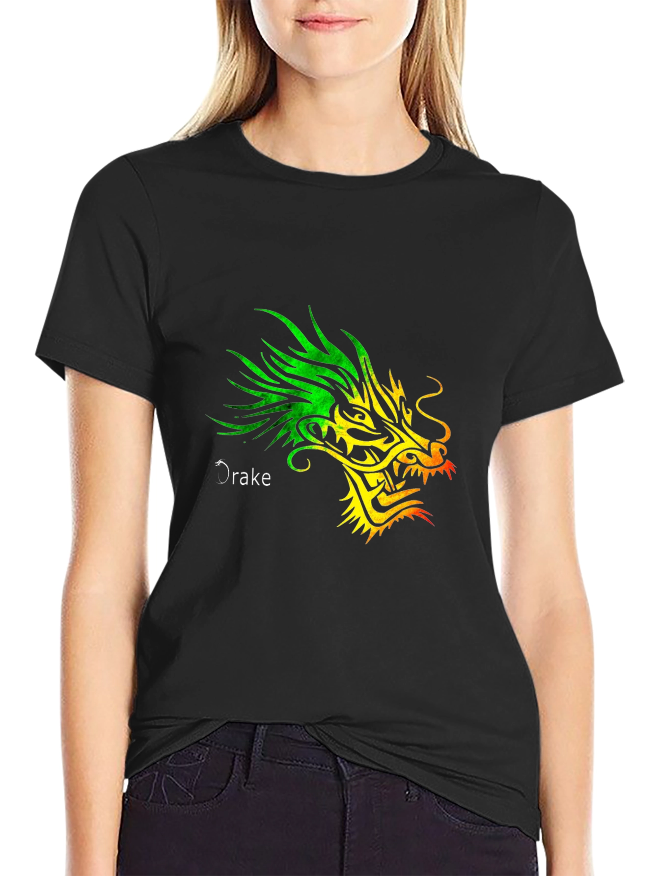 Dragon Graphic Print Crew Neck T-Shirt - Mens