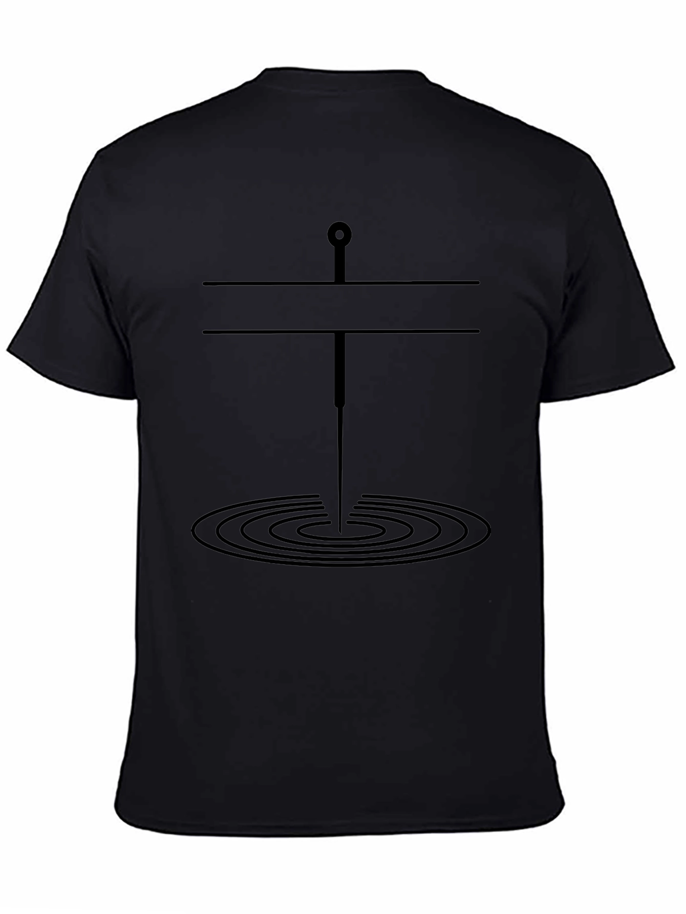 Mens Black Tee with Unique Graphic Design