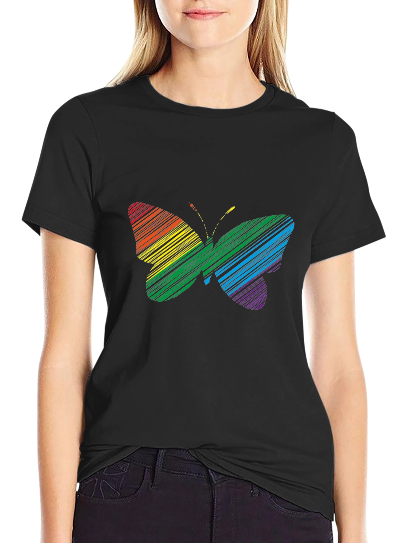 Rainbow Butterfly Graphic Tee