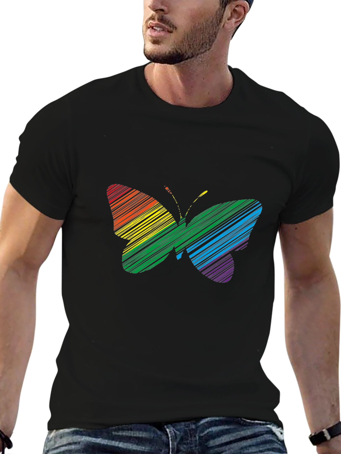 Rainbow Butterfly Graphic Tee