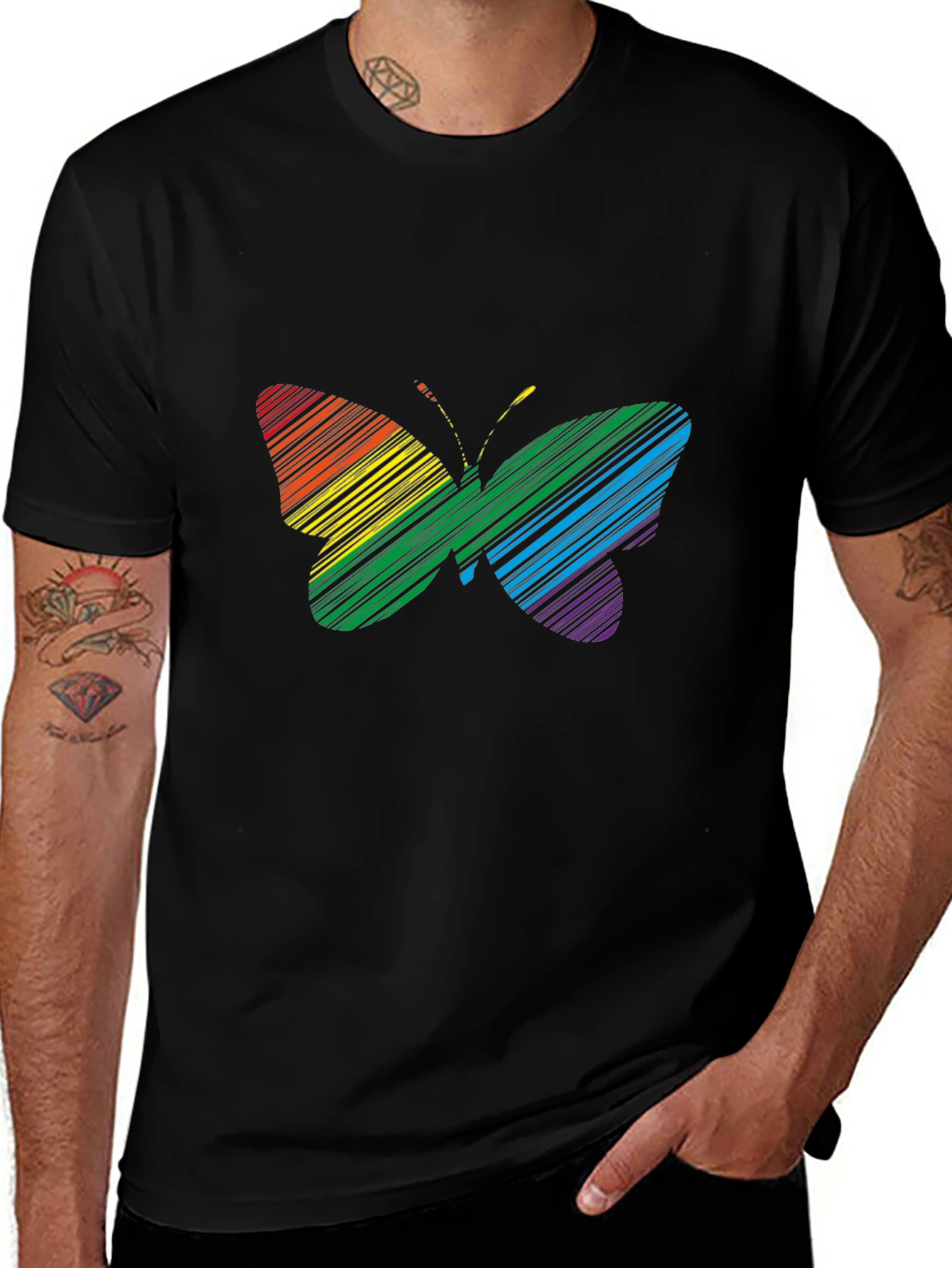 Rainbow Butterfly Graphic Tee