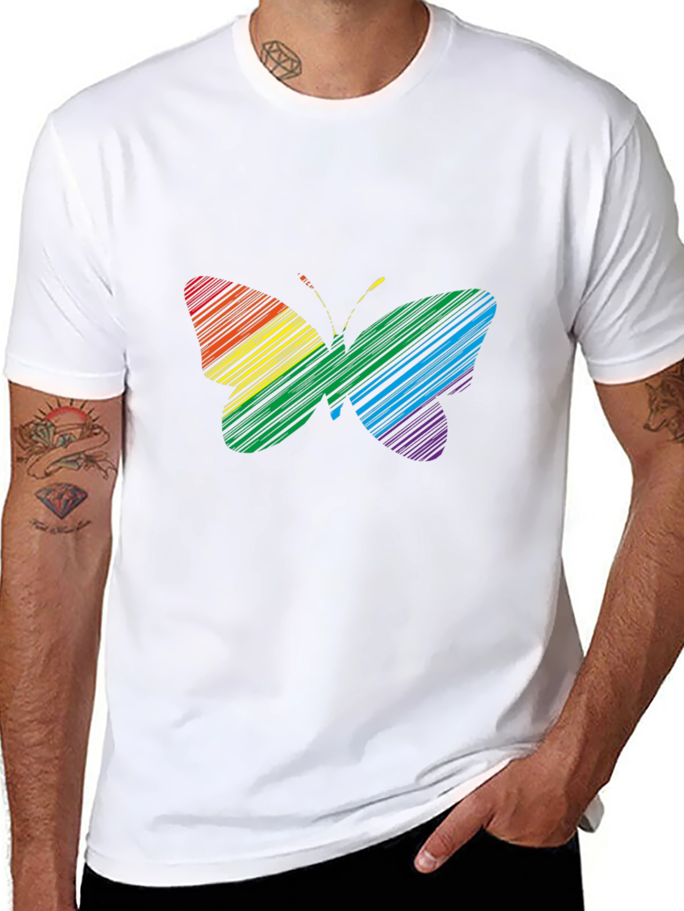 Rainbow Butterfly Graphic Tee