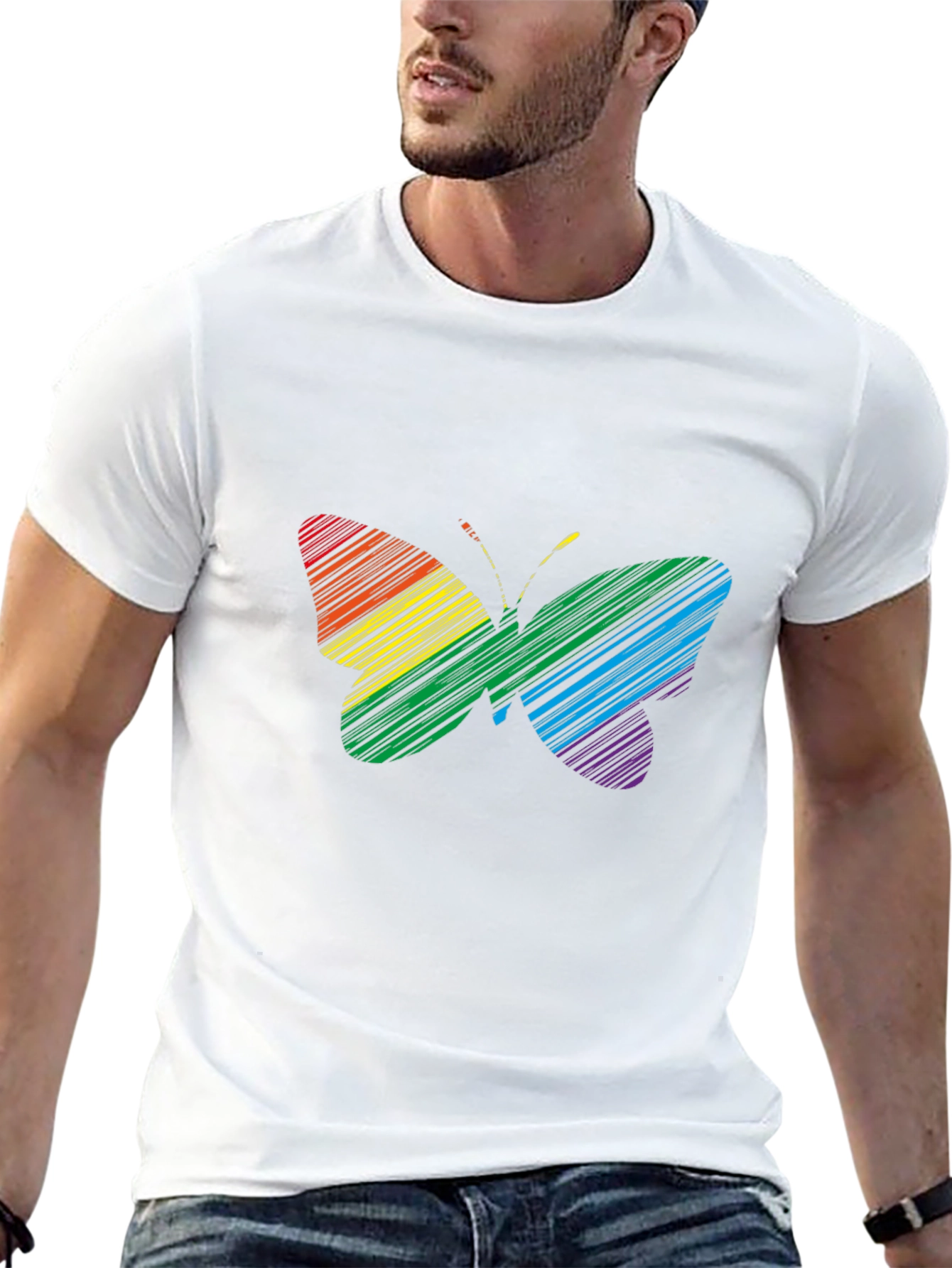 Rainbow Butterfly Graphic Tee