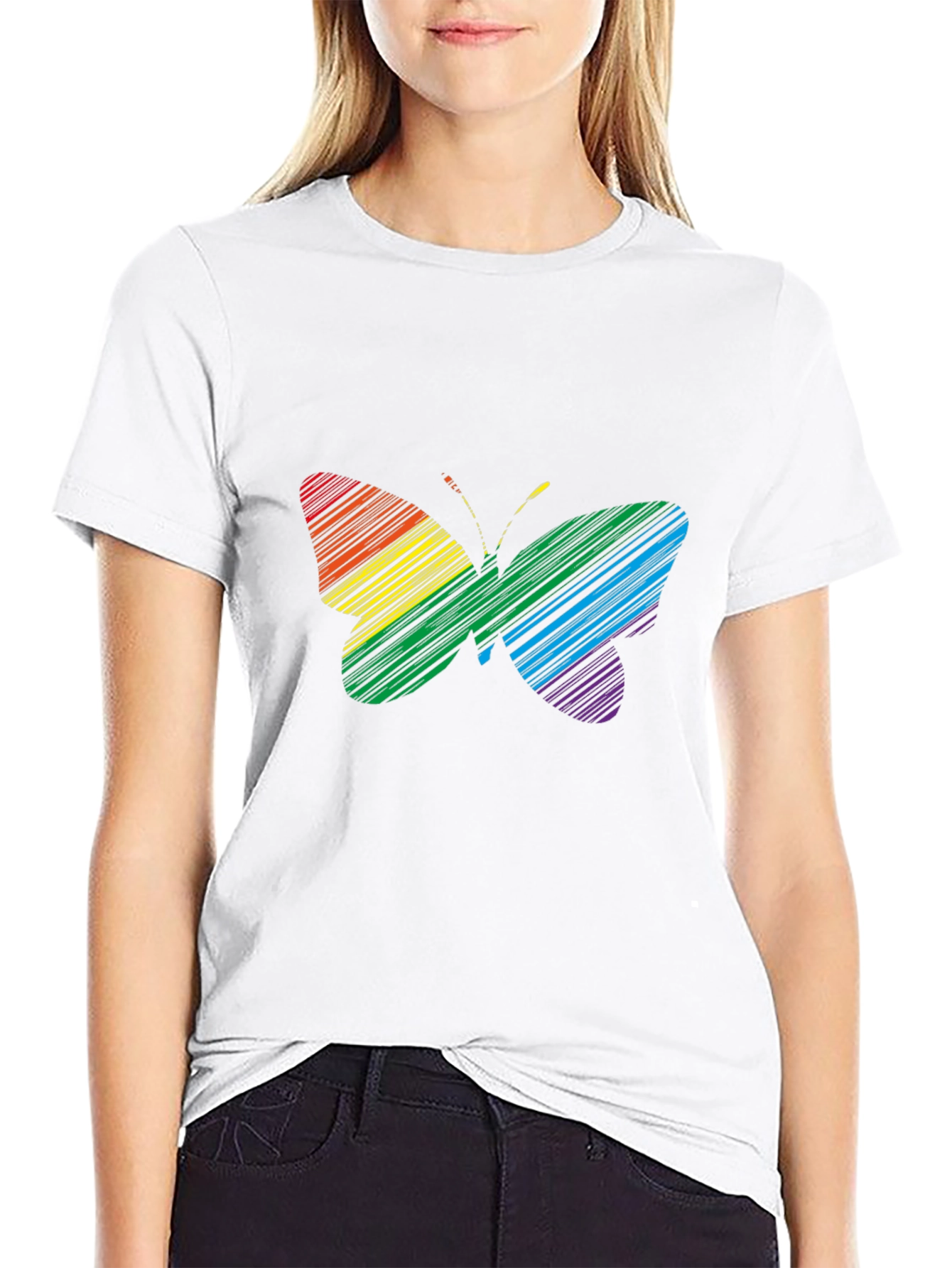 Rainbow Butterfly Graphic Tee