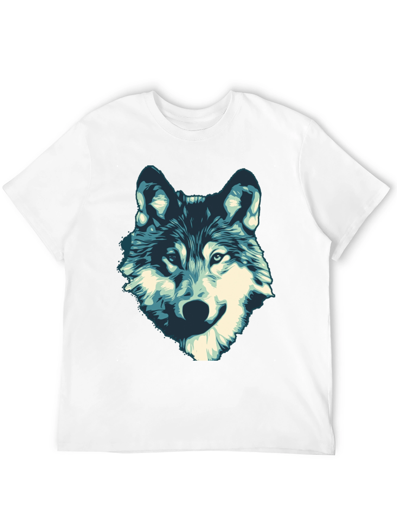 Mens Black Wolf Graphic Print T-Shirt