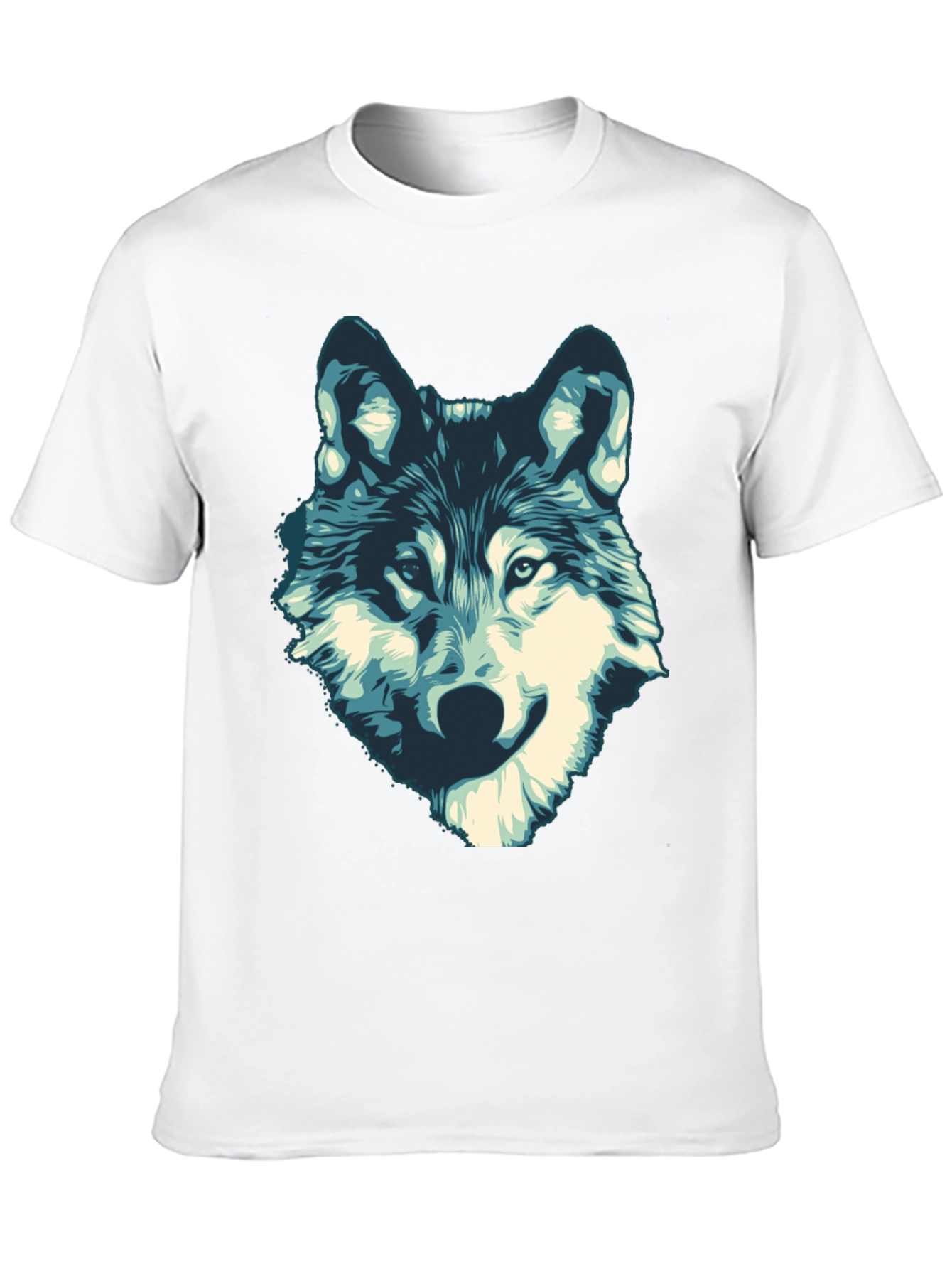 Mens Black Wolf Graphic Print T-Shirt