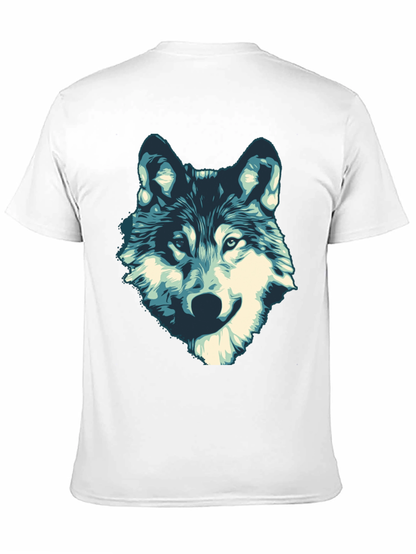 Mens Black Wolf Graphic Print T-Shirt