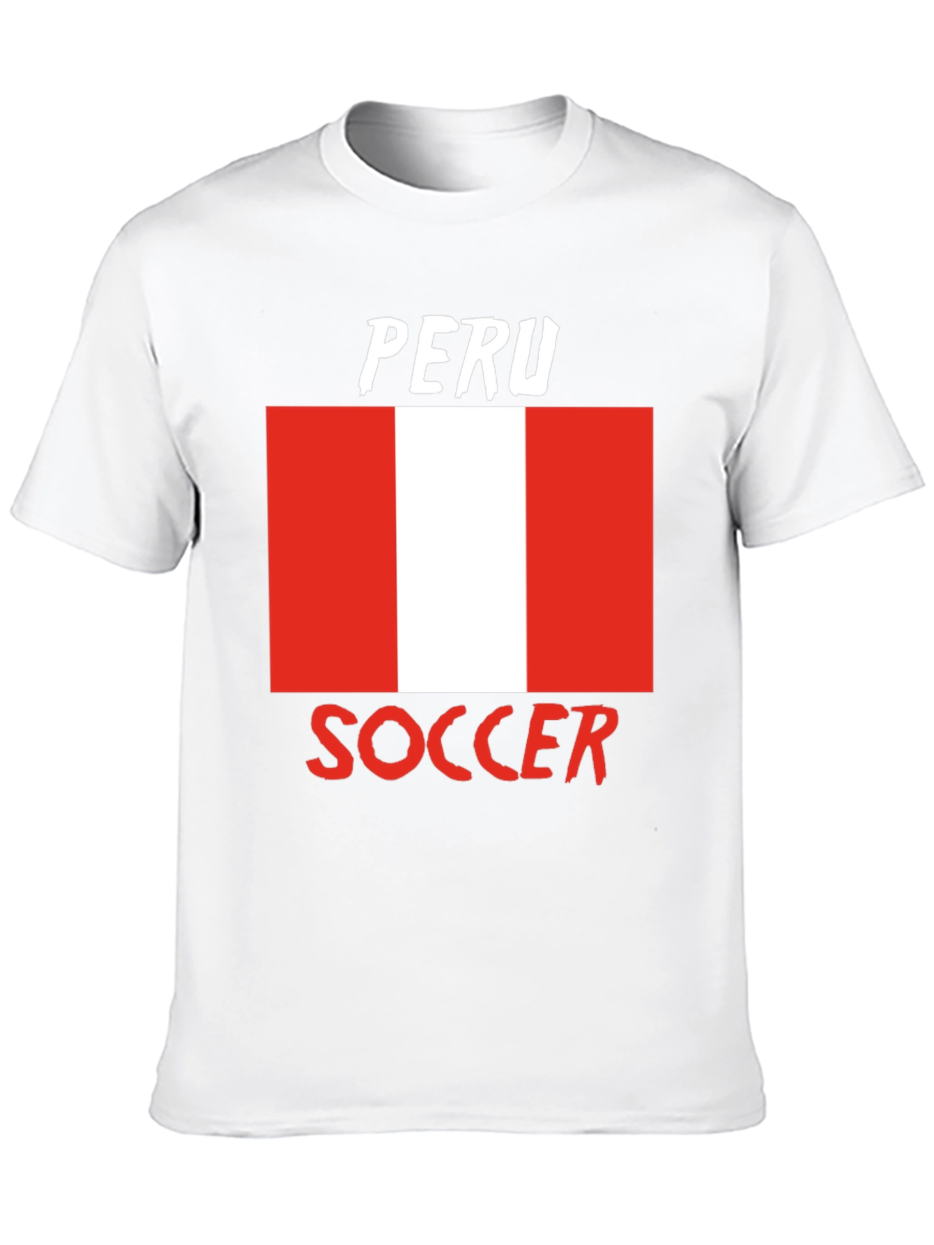 Peru Soccer Flag T-Shirt - Black Tee