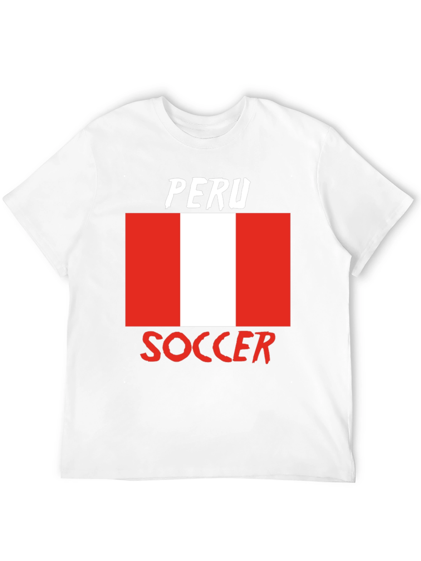 Peru Soccer Flag T-Shirt - Black Tee