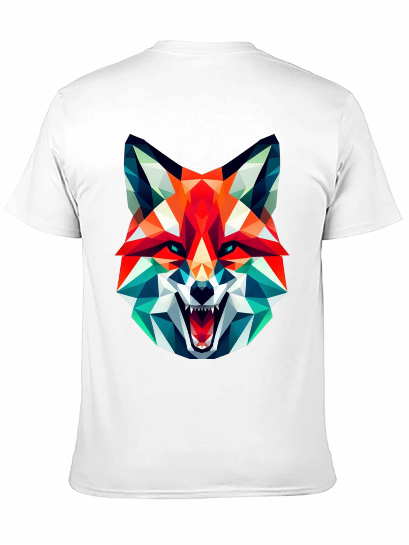 Geometric Fox Graphic Tee - Black