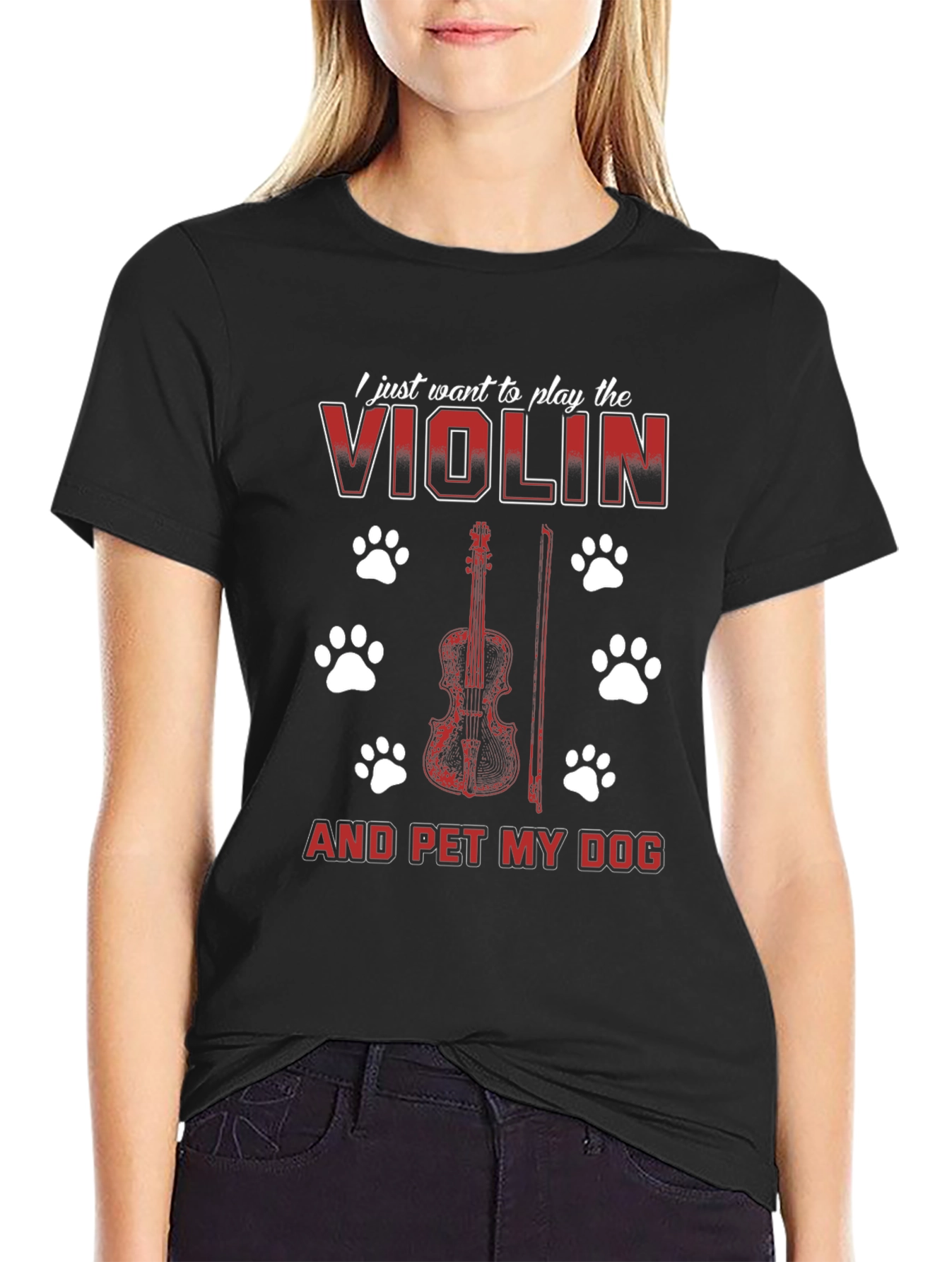 Violin and Dog Lover T-Shirt