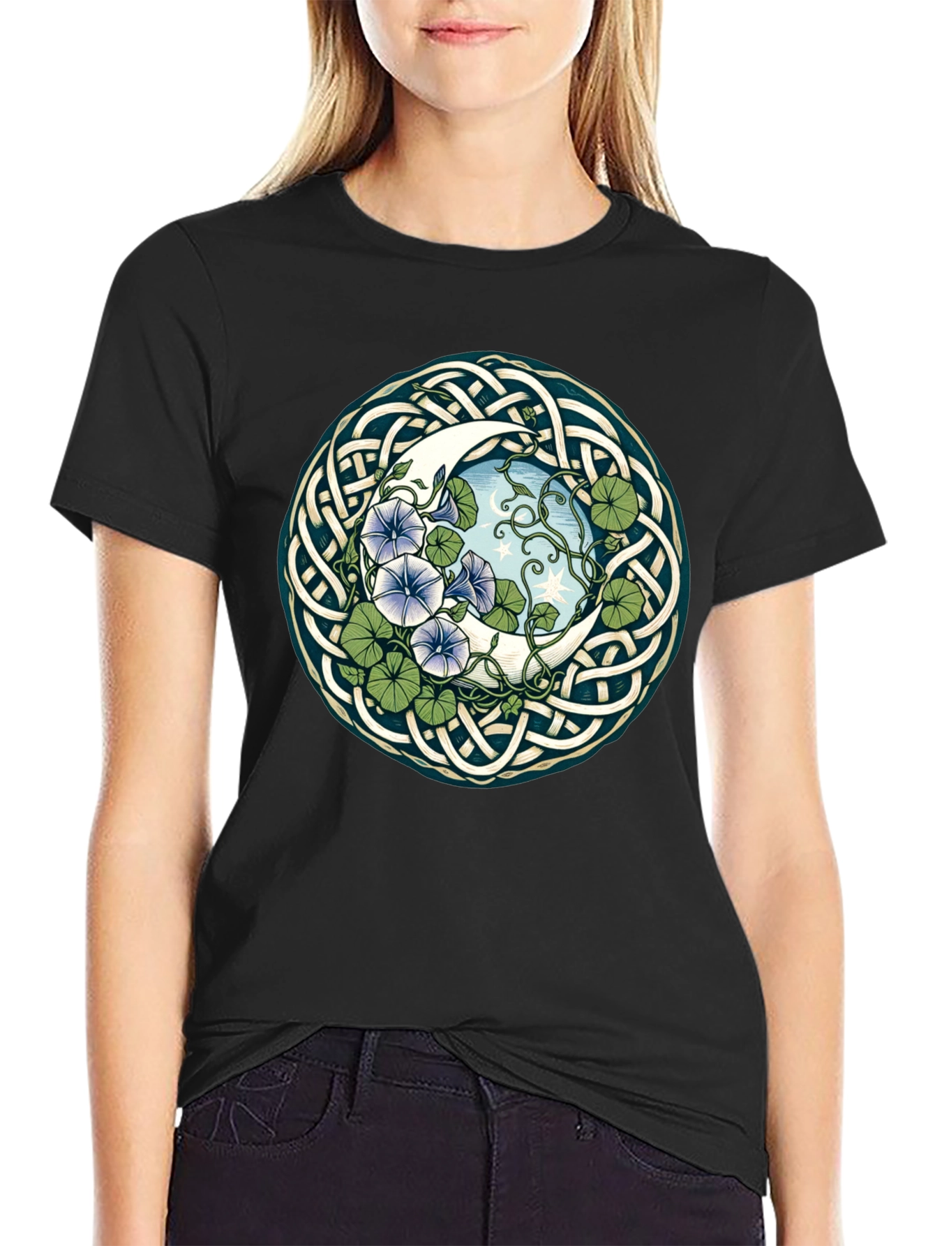 Celtic Moon & Flower T-Shirt