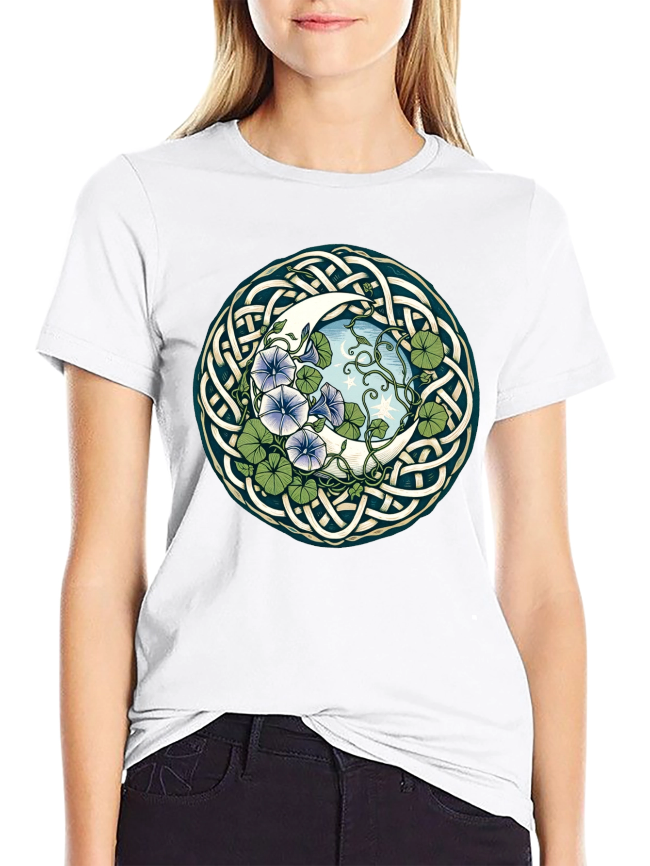 Celtic Moon & Flower T-Shirt