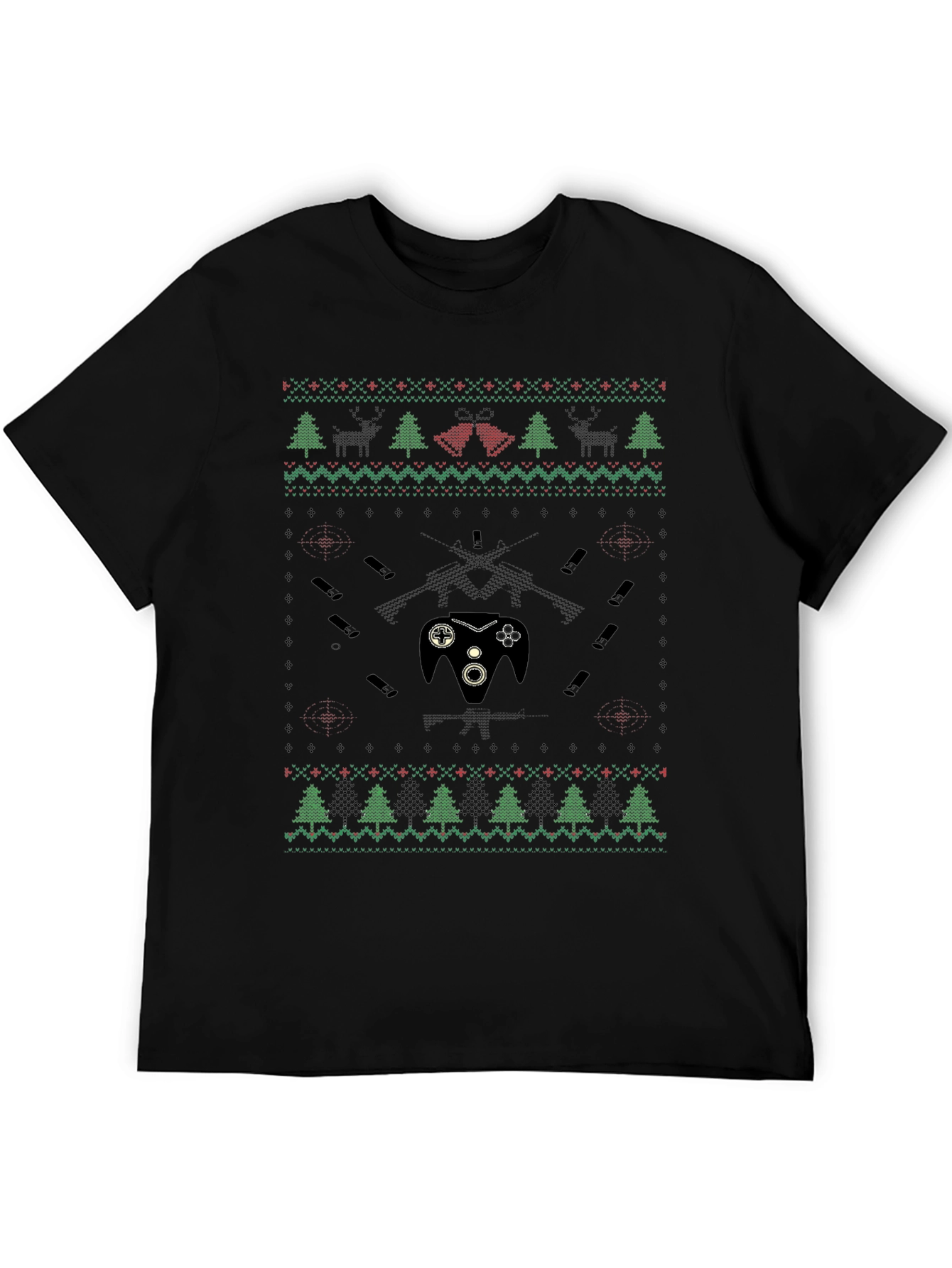 Gaming Christmas Pattern T-Shirt