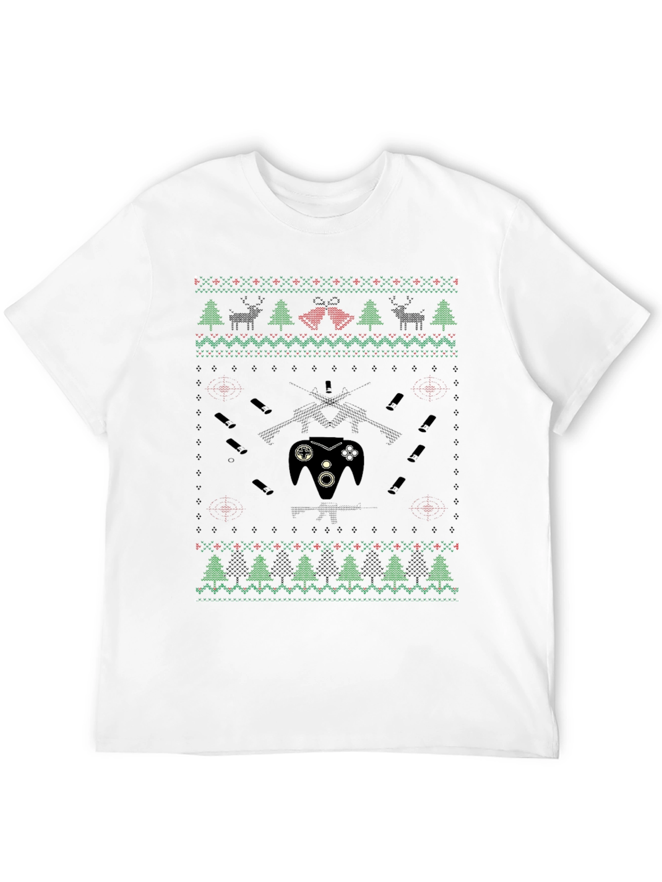 Gaming Christmas Pattern T-Shirt