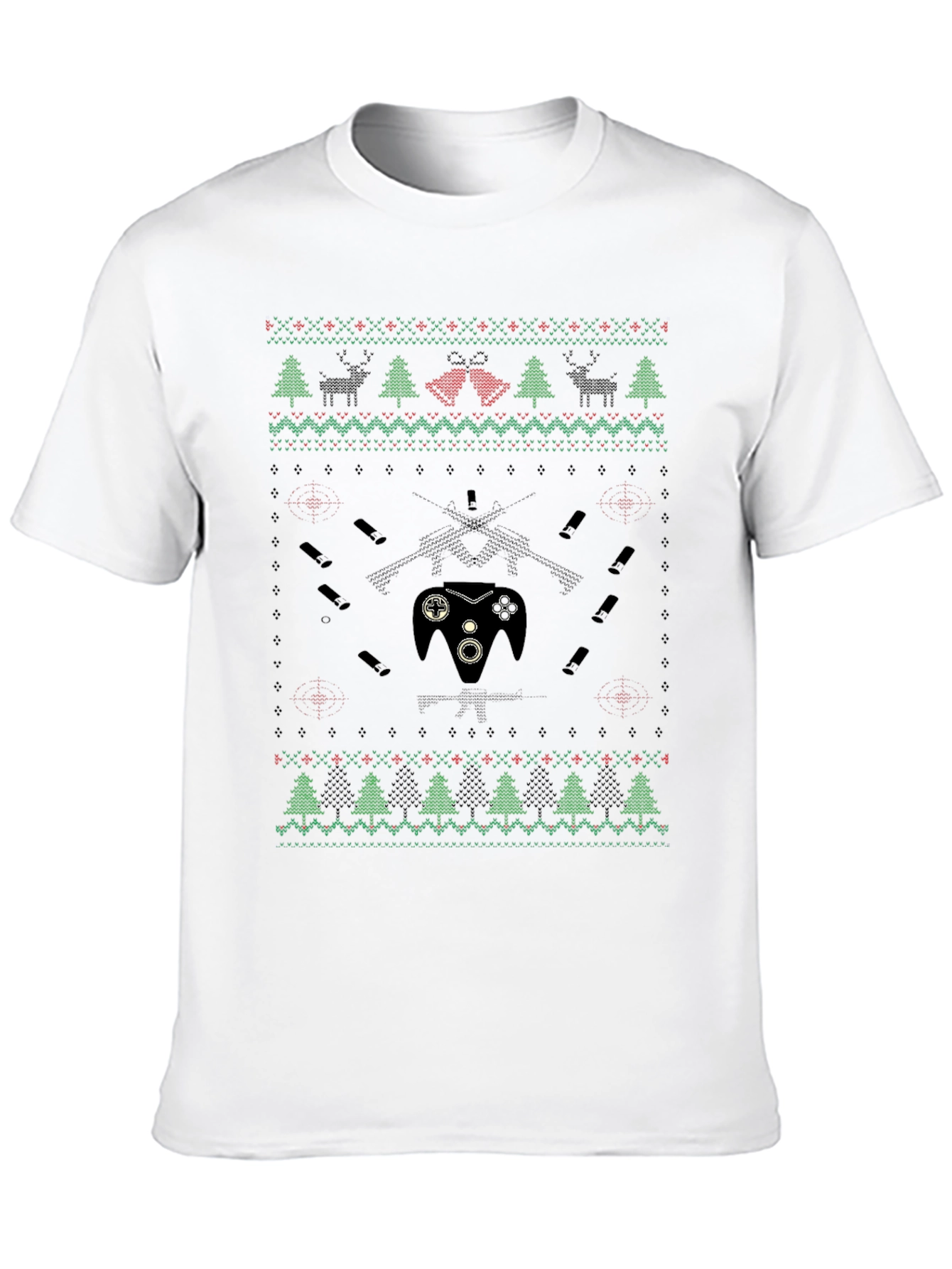 Gaming Christmas Pattern T-Shirt