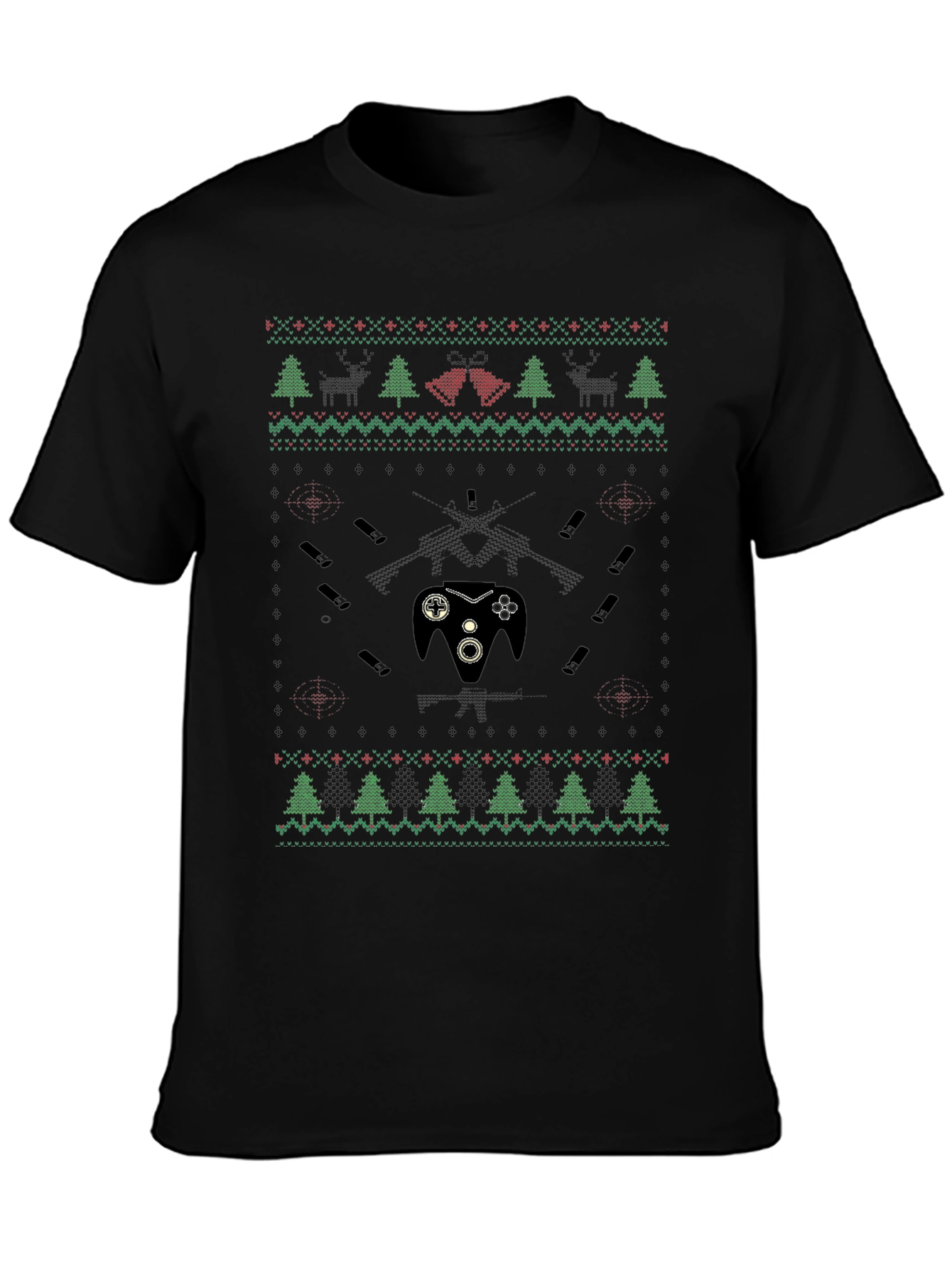 Gaming Christmas Pattern T-Shirt